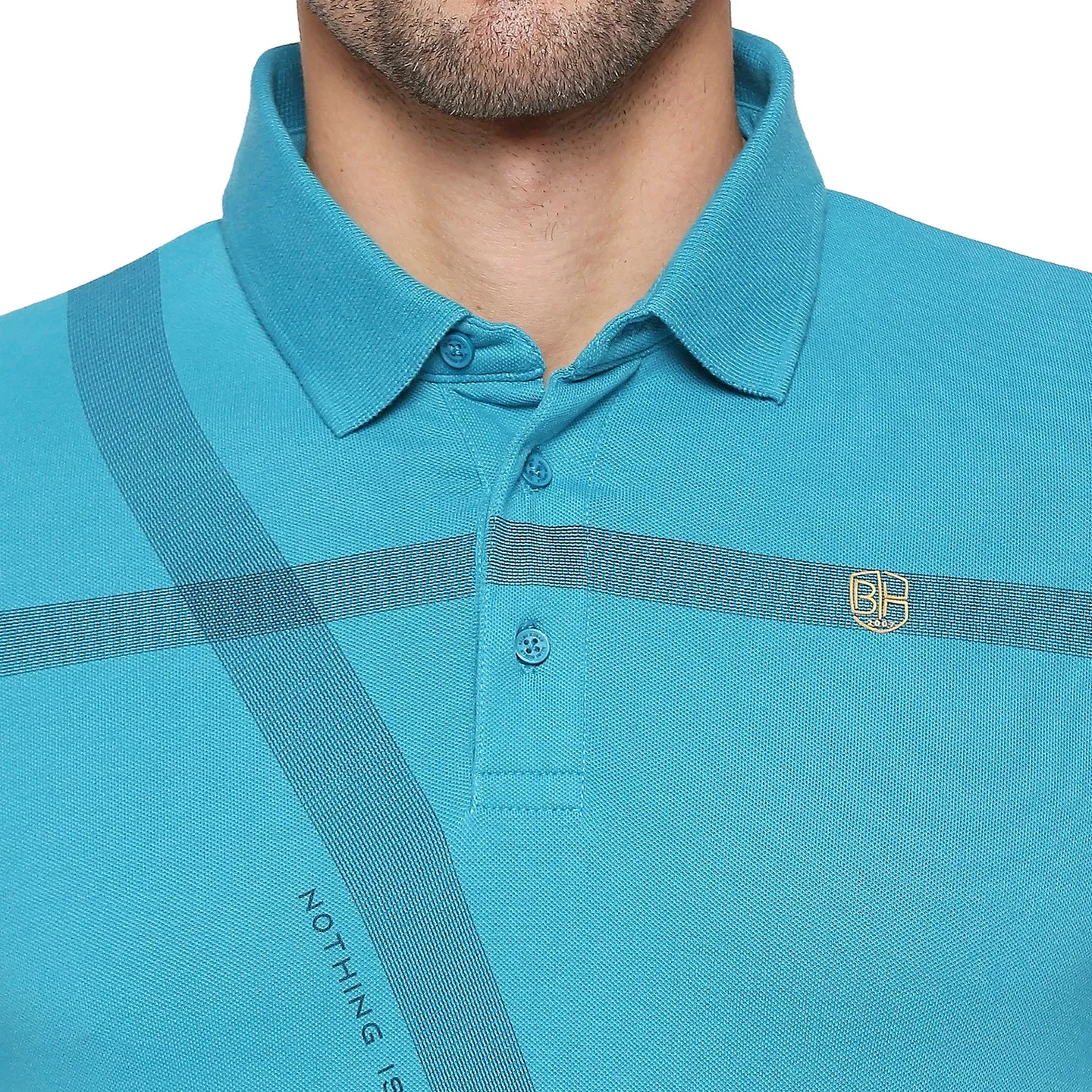 Blue Regular Fit Men's Polo T-Shirt by Being Human Clothing - Image 5