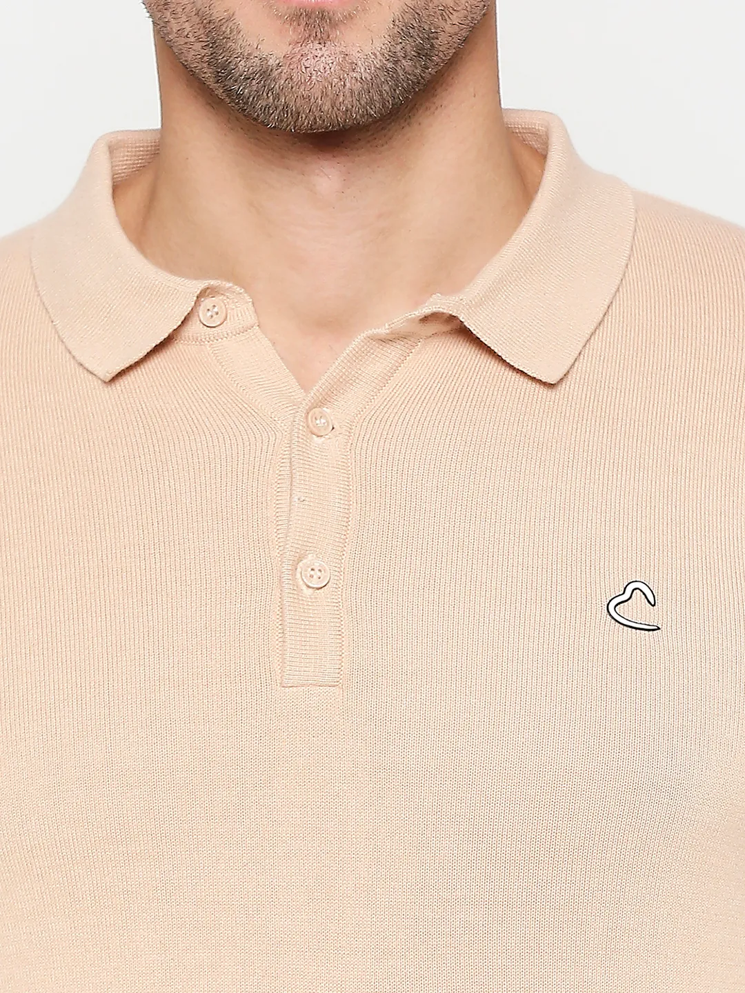 Off White Regular Fit Men's Polo T-shirt by Being Human Clothing - Image 5