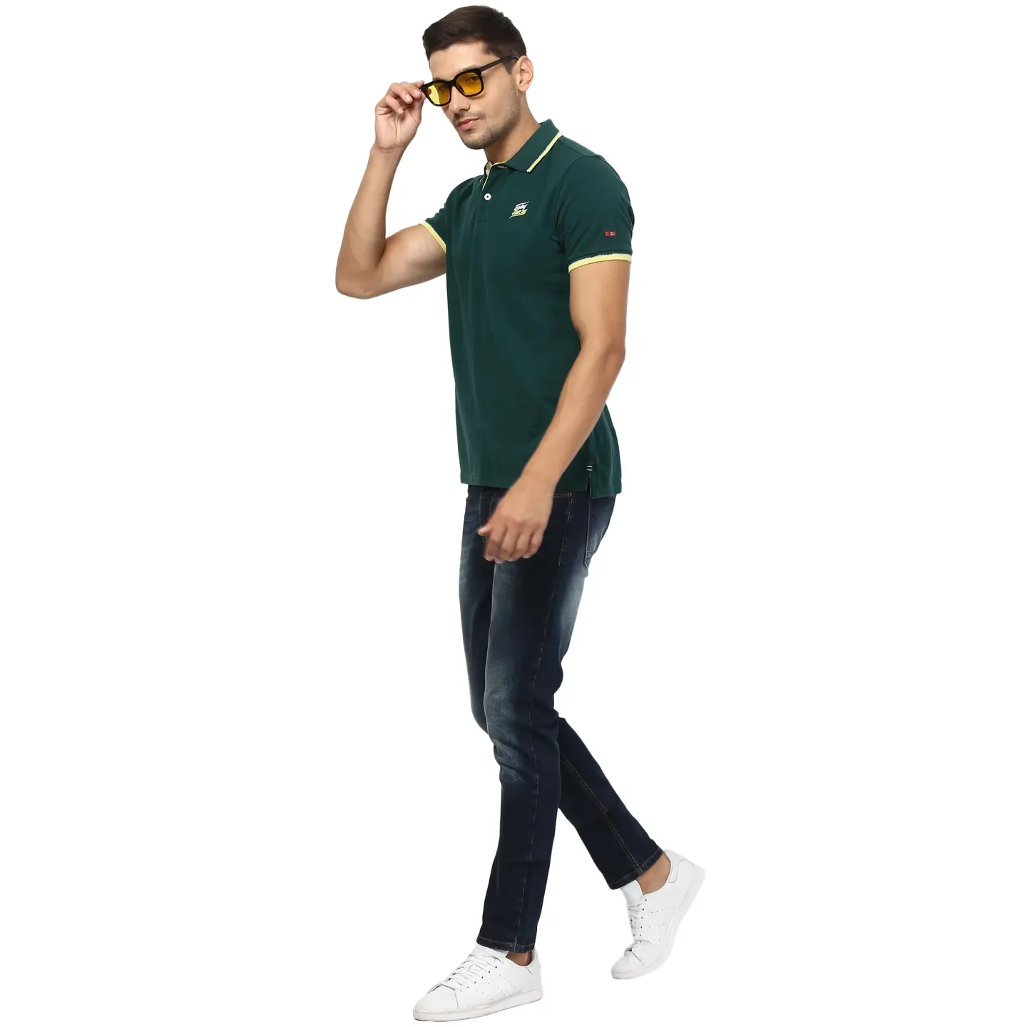 Tropic Green Regular Fit Men's Polo T-Shirt by Being Human Clothing - Image 2