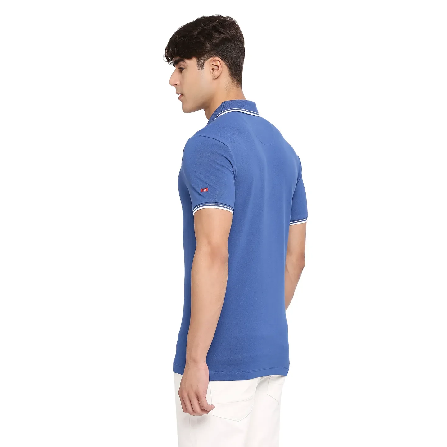 Blue Regular Fit Men's Polo T-shirt by Being Human Clothing - Image 4