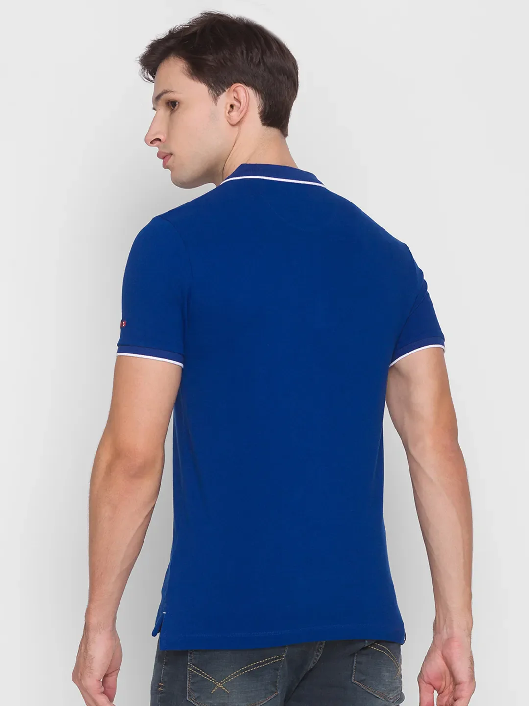 Blue Regular Fit Men's Polo T-Shirt by Being Human Clothing - Image 3