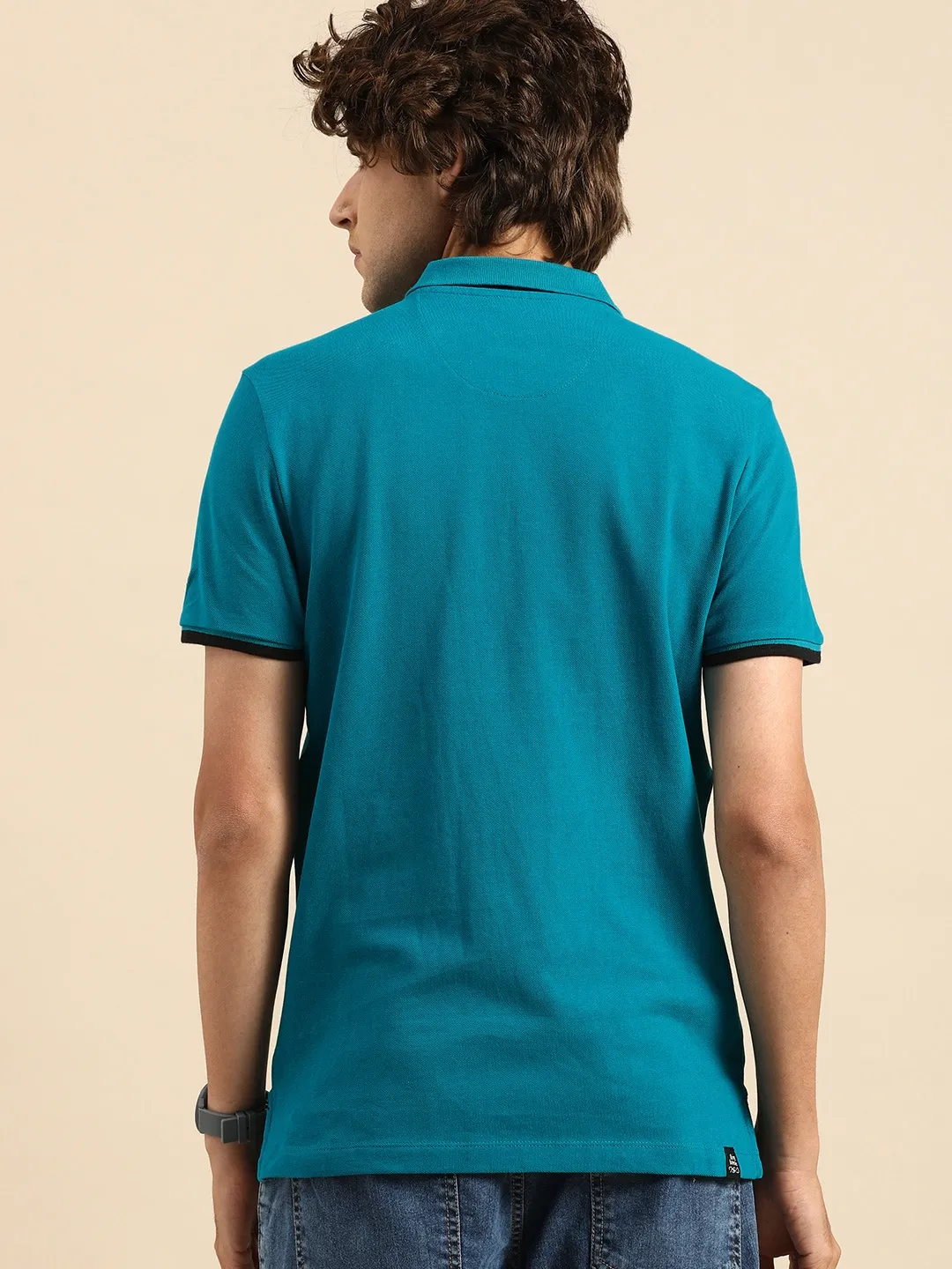 Blue Regular Fit Men's Polo T-Shirt by Being Human Clothing - Image 3