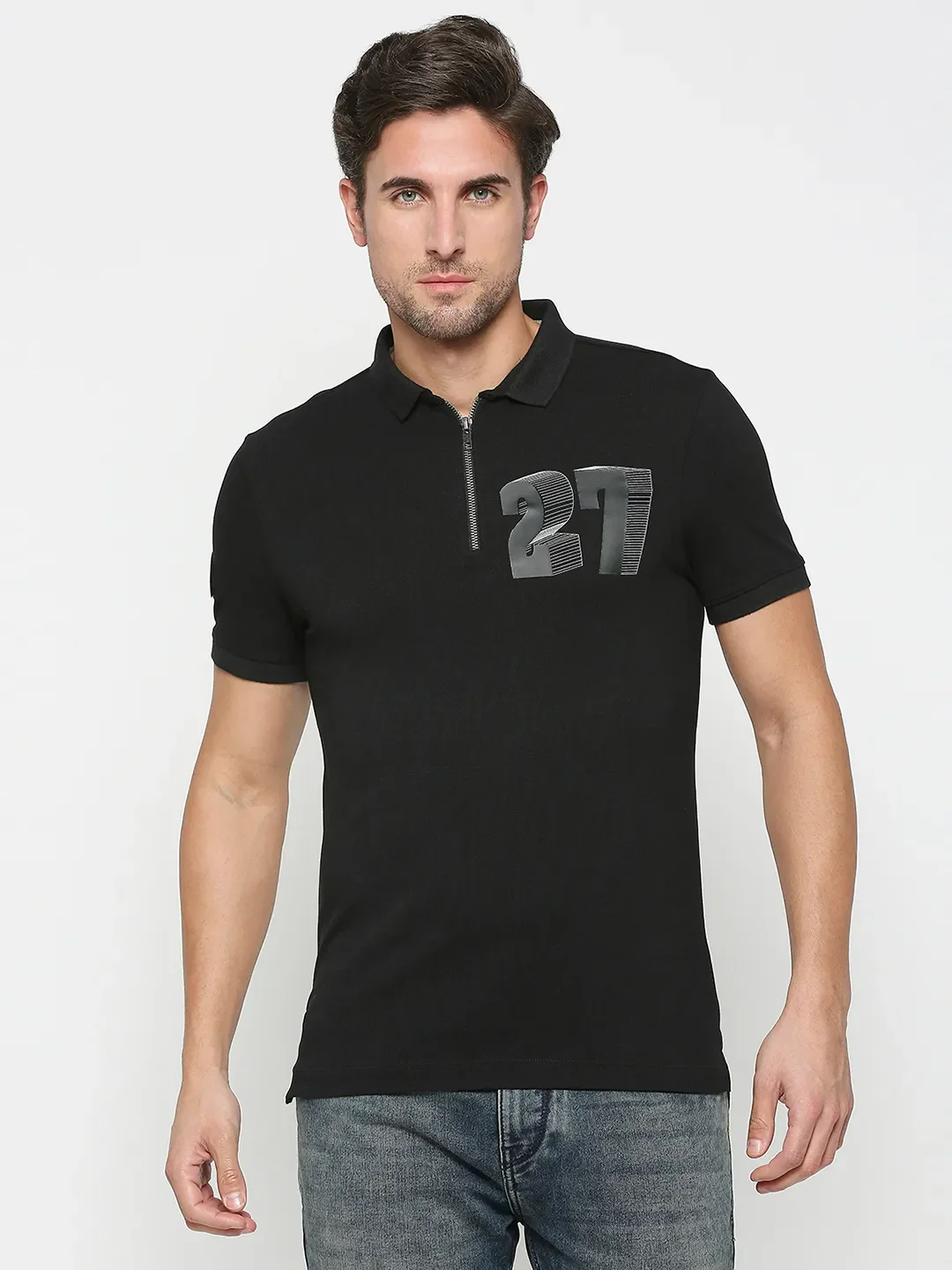 Green Regular Fit Men's Polo T-Shirt by Being Human Clothing