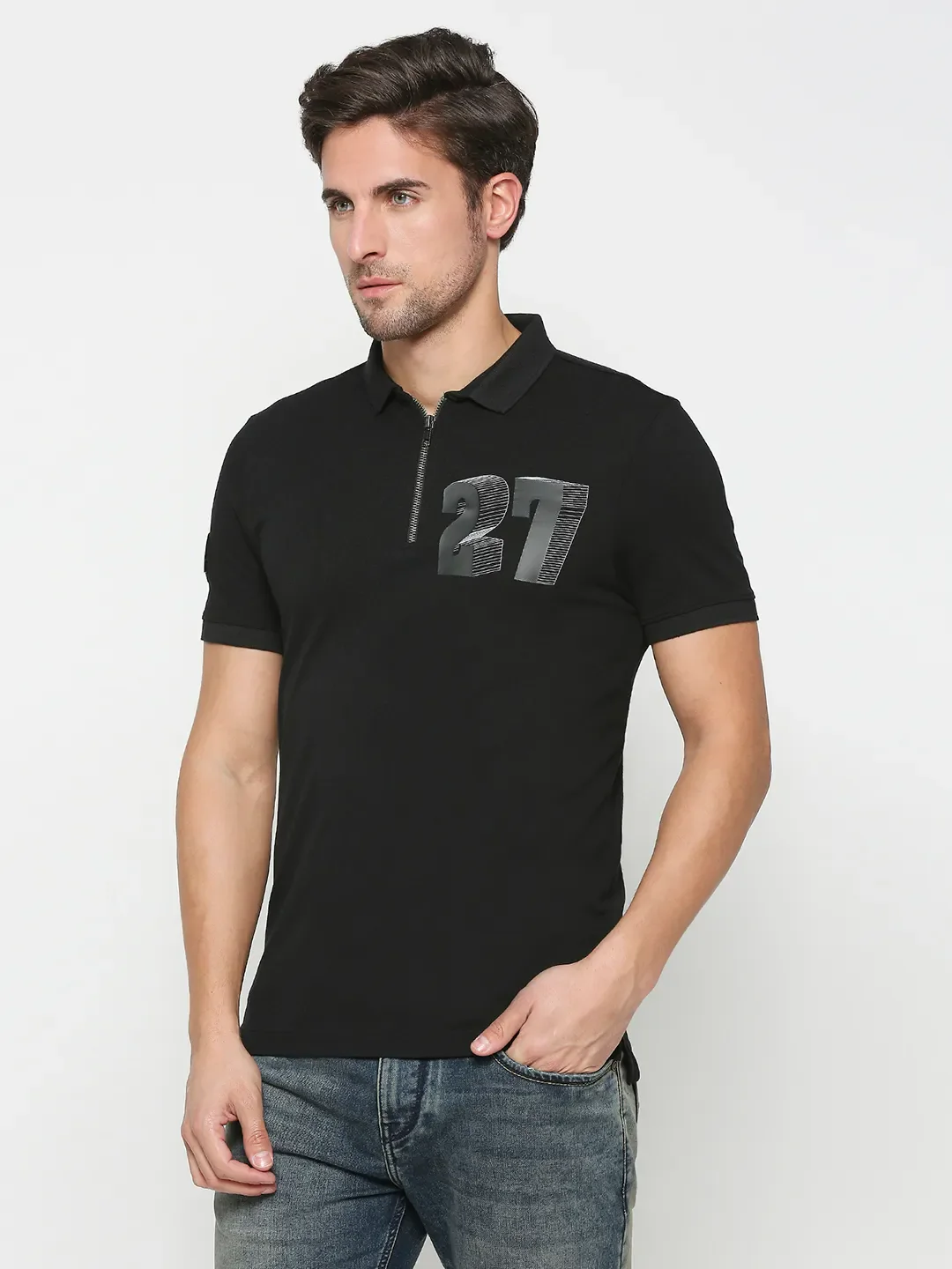 Green Regular Fit Men's Polo T-Shirt by Being Human Clothing - Image 2