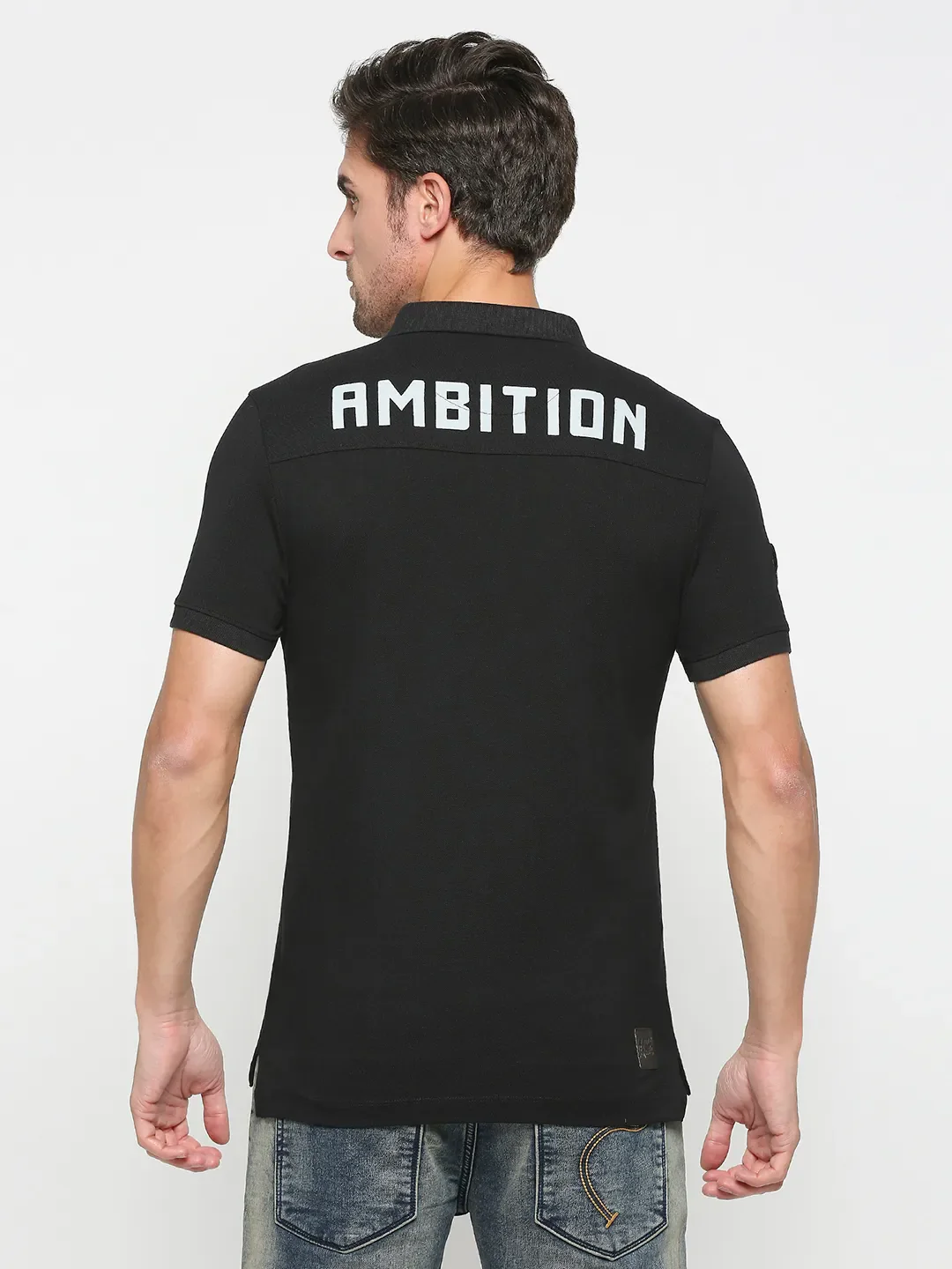 Green Regular Fit Men's Polo T-Shirt by Being Human Clothing - Image 4