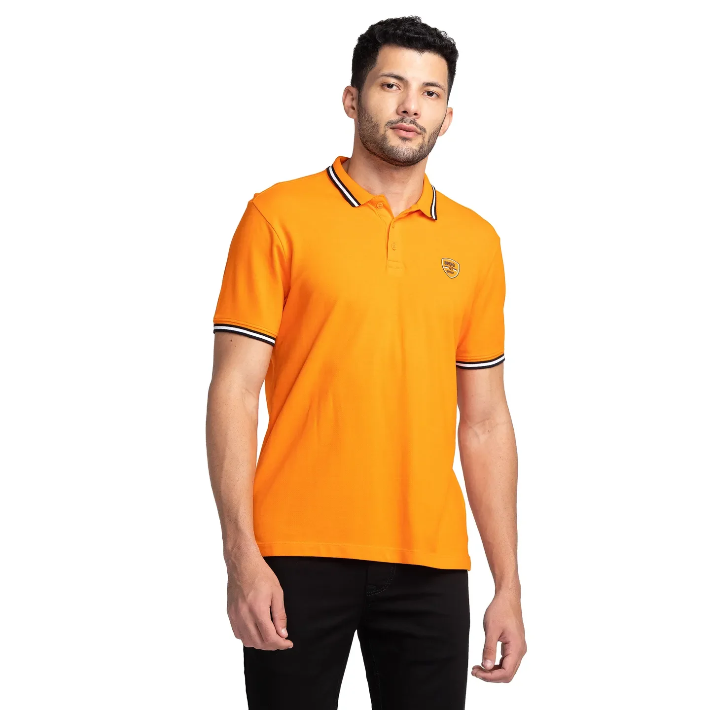 Orange Regular Fit Men's Polo T-shirt by Being Human Clothing