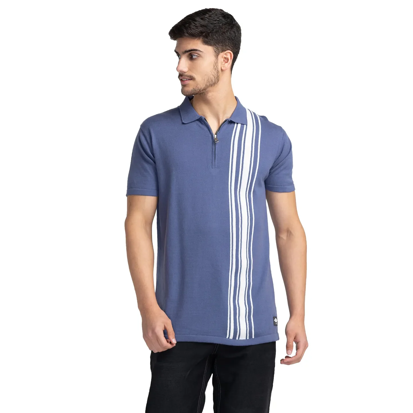 Blue Regular Fit Men's Polo T-shirt by Being Human Clothing