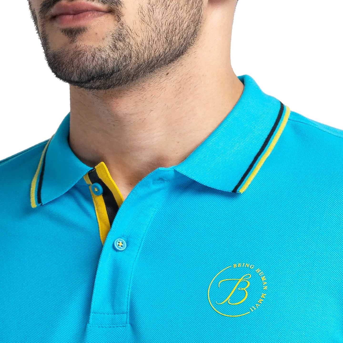 Blue Regular Fit Men's Polo T-Shirt by Being Human Clothing - Image 5