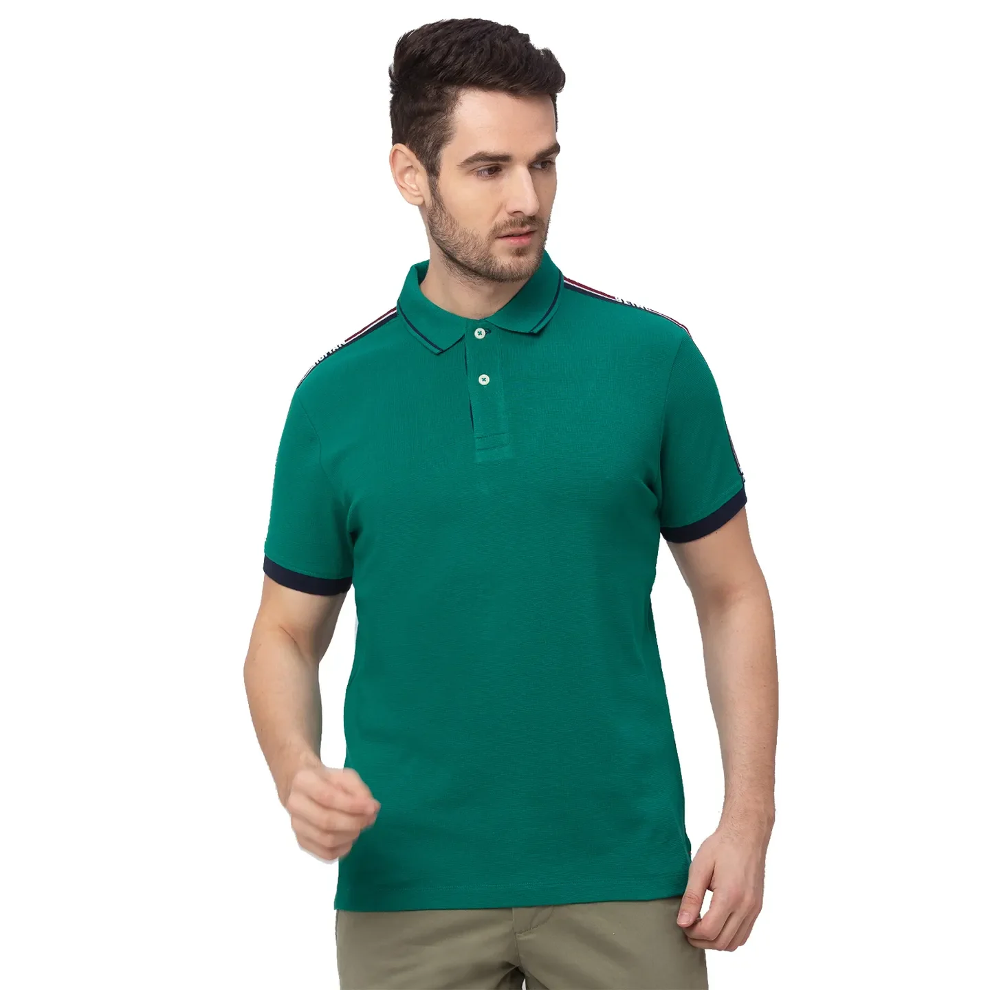 Green Regular Fit Men's Polo T-shirt by Being Human Clothing
