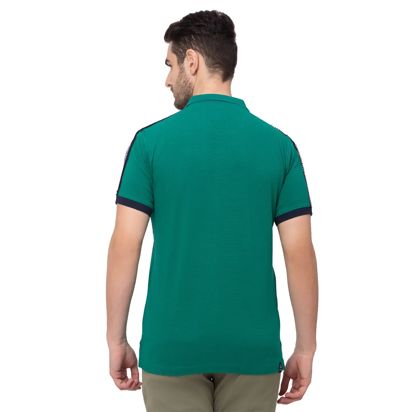 Green Regular Fit Men's Polo T-shirt by Being Human Clothing - Image 6
