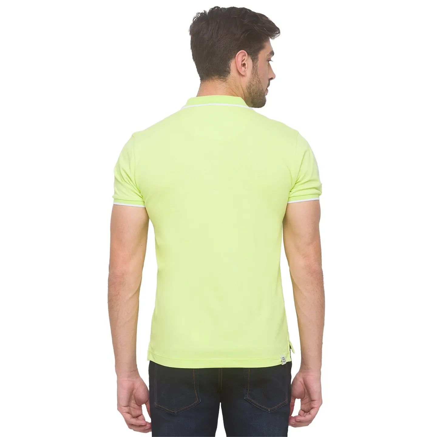Yellow Regular Fit Men's Polo T-Shirt by Being Human Clothing - Image 4