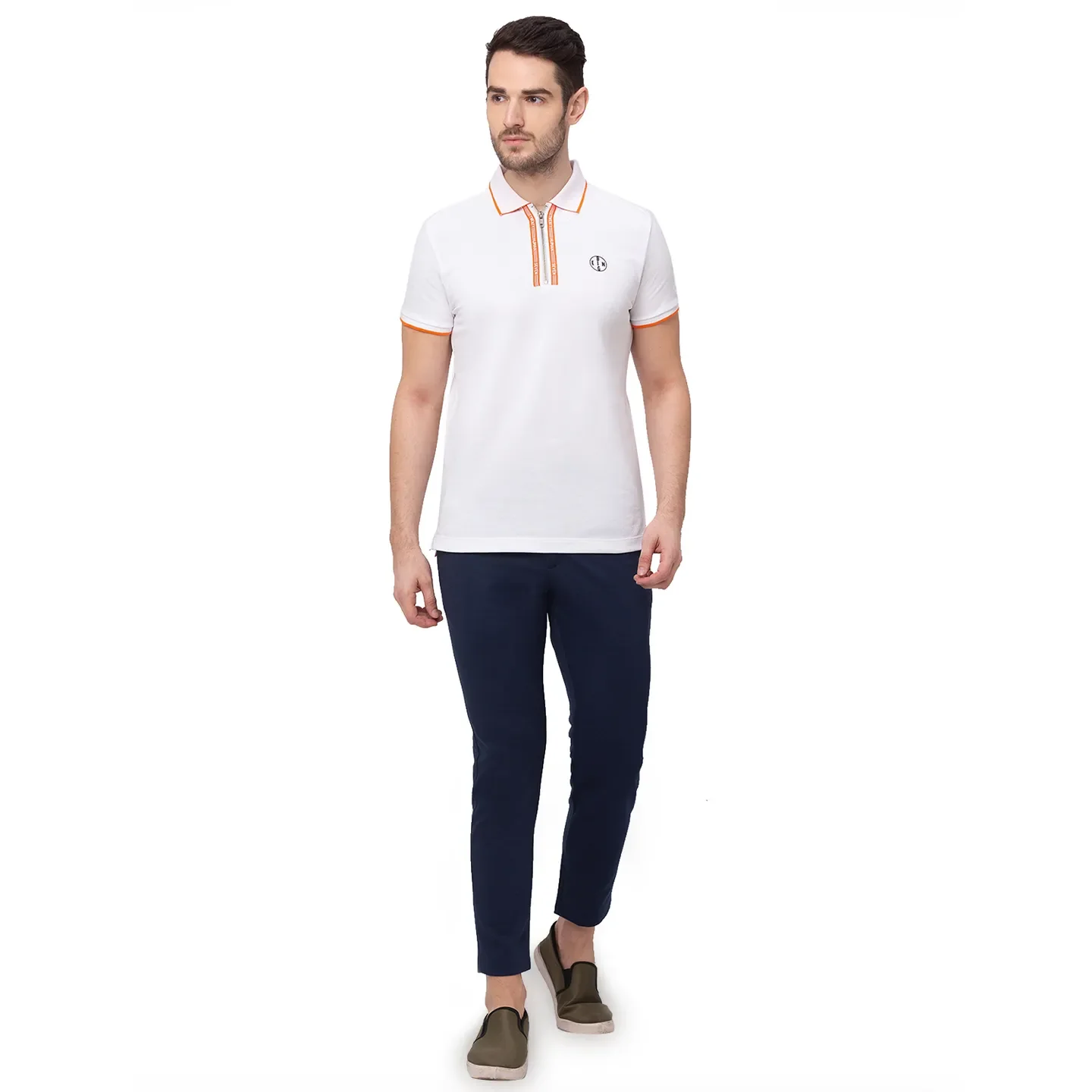 White Regular Fit Men's Polo T-Shirt by Being Human Clothing - Image 5