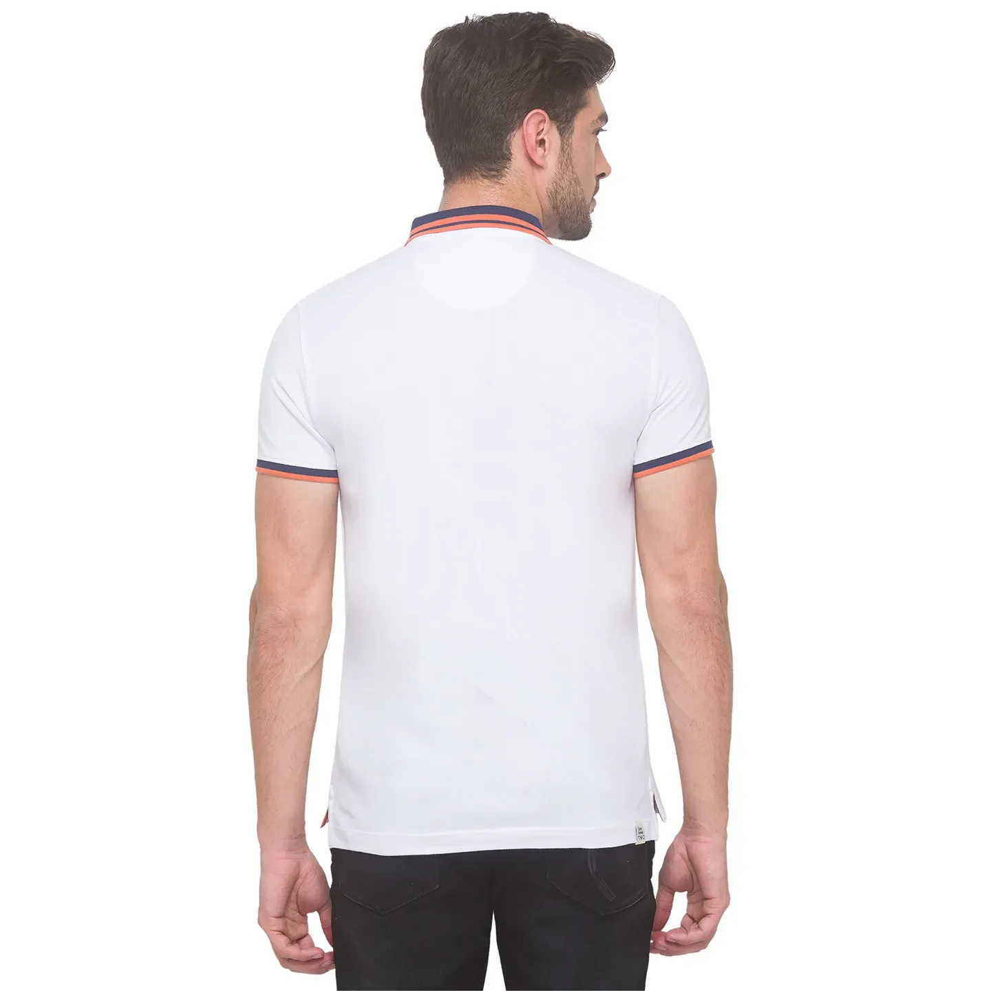 White Regular Fit Men's Polo T-Shirt by Being Human Clothing - Image 5