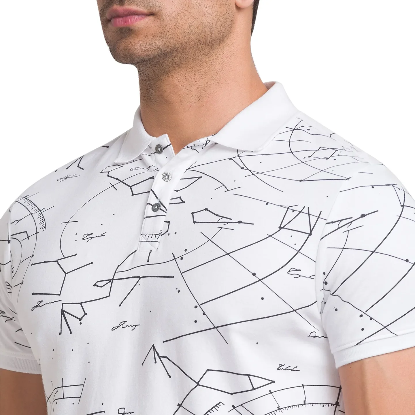 White Regular Fit Men's Polo T-Shirt by Being Human Clothing - Image 5