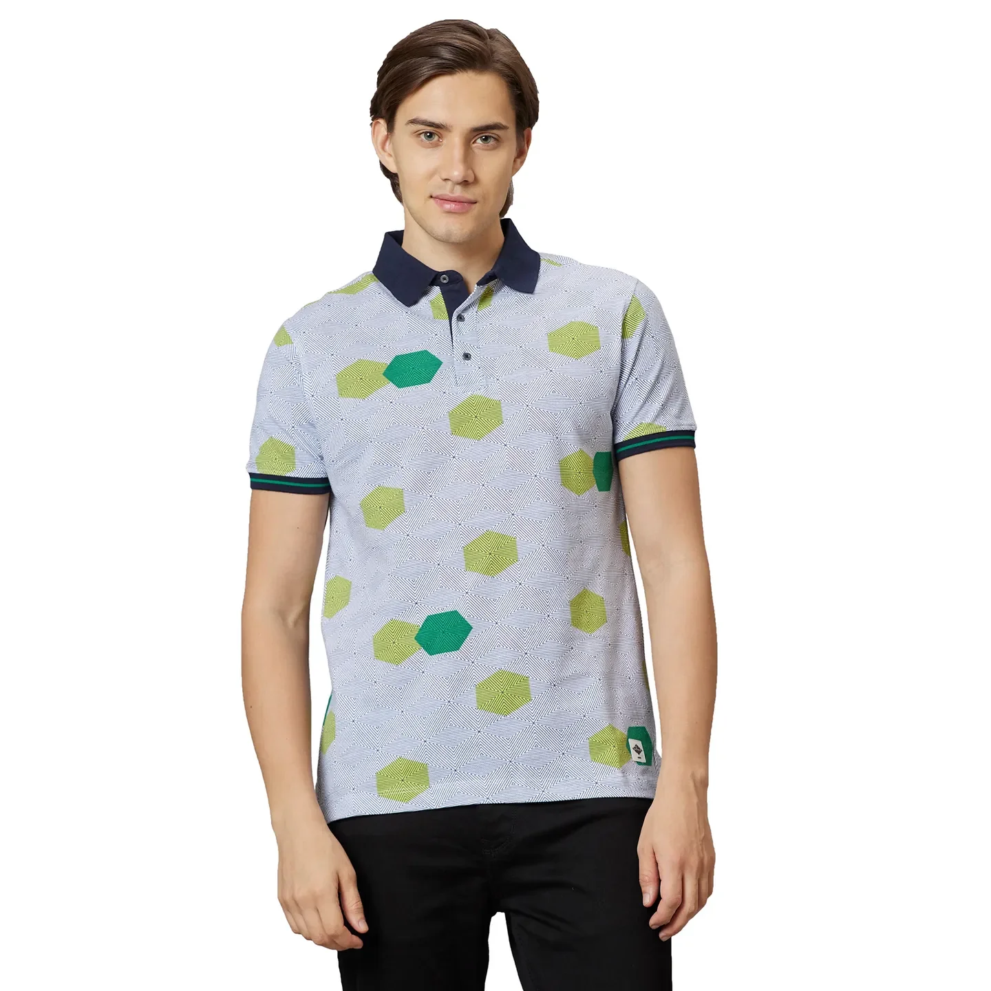 White Regular Fit Men's Polo T-shirt by Being Human Clothing