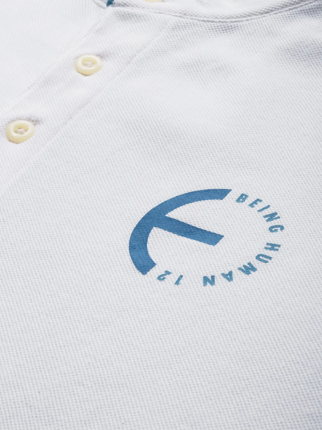 White Regular Fit Men's Polo T-Shirt by Being Human Clothing - Image 5
