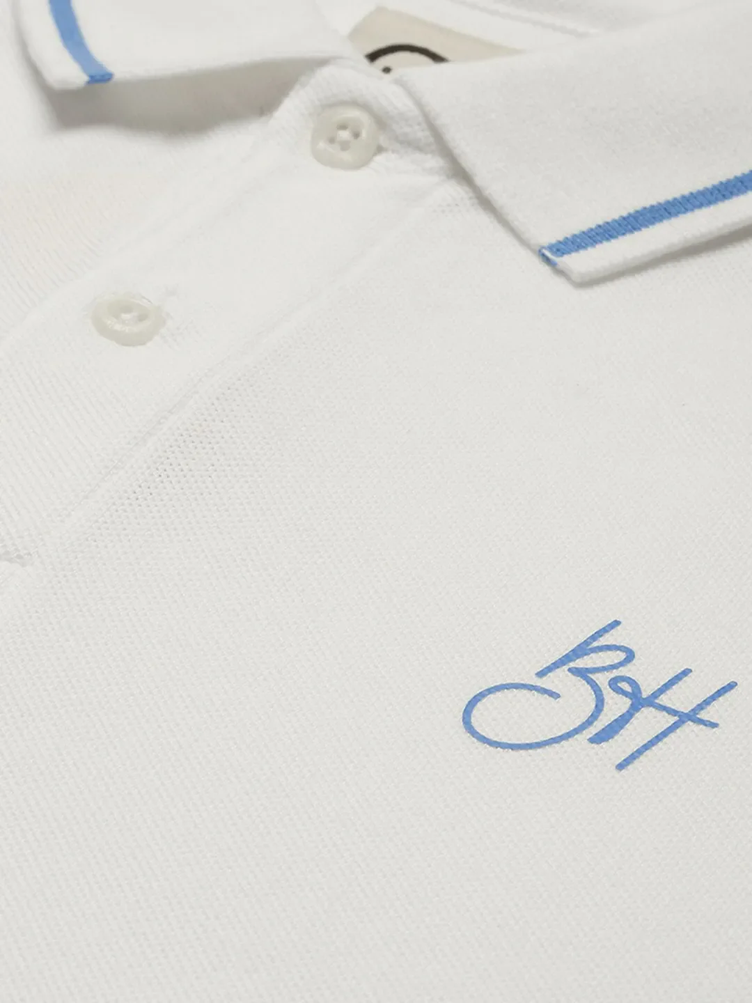 White Regular Fit Men's Polo T-Shirt by Being Human Clothing - Image 4