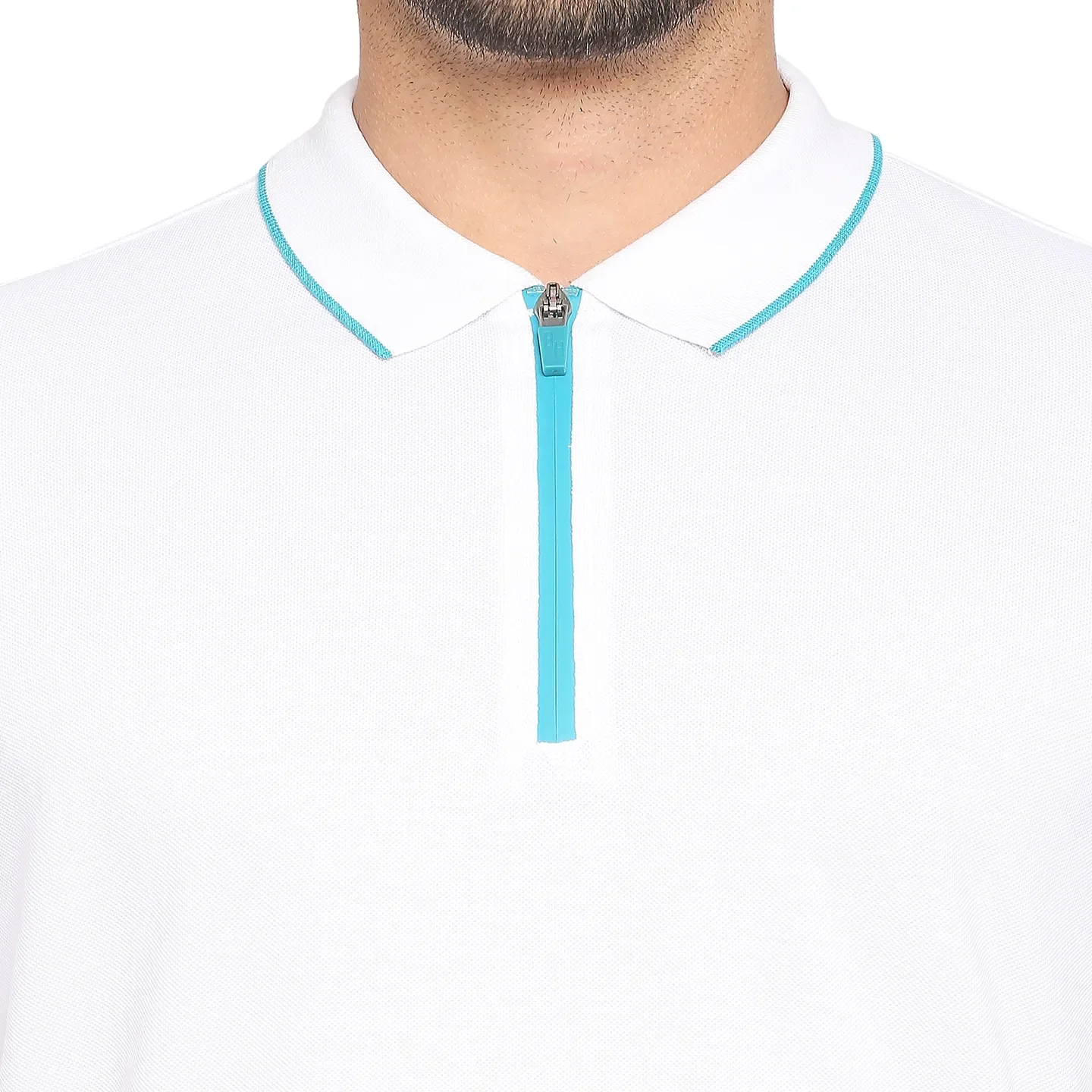 White Regular Fit Men's Polo T-Shirt by Being Human Clothing - Image 3