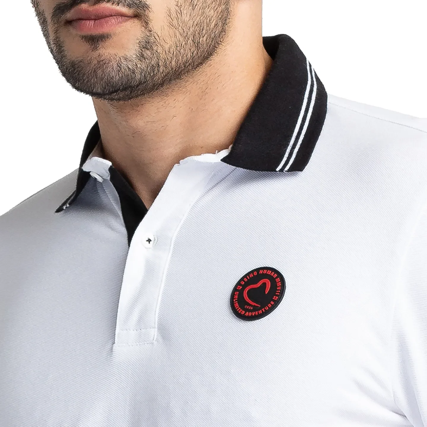 White Regular Fit Men's Polo T-Shirt by Being Human Clothing - Image 5