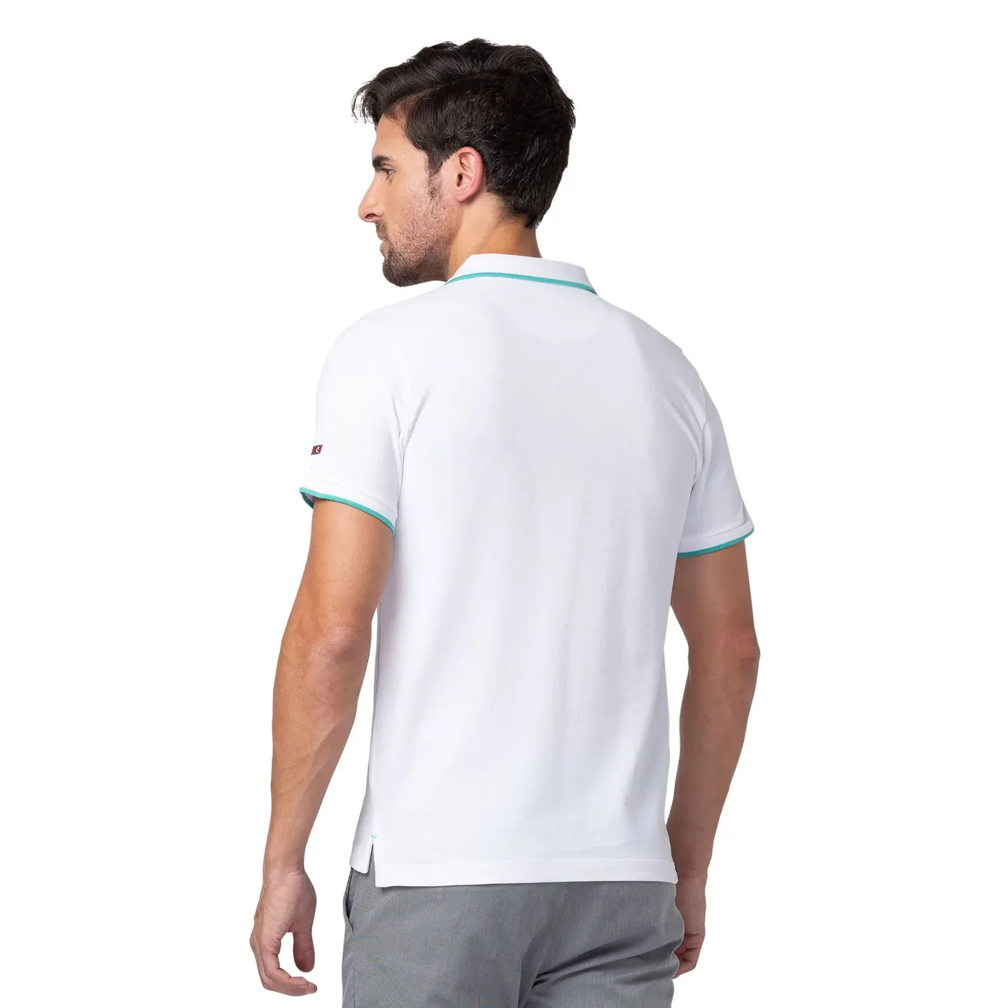 White Regular Fit Men's Polo T-Shirt by Being Human Clothing - Image 3