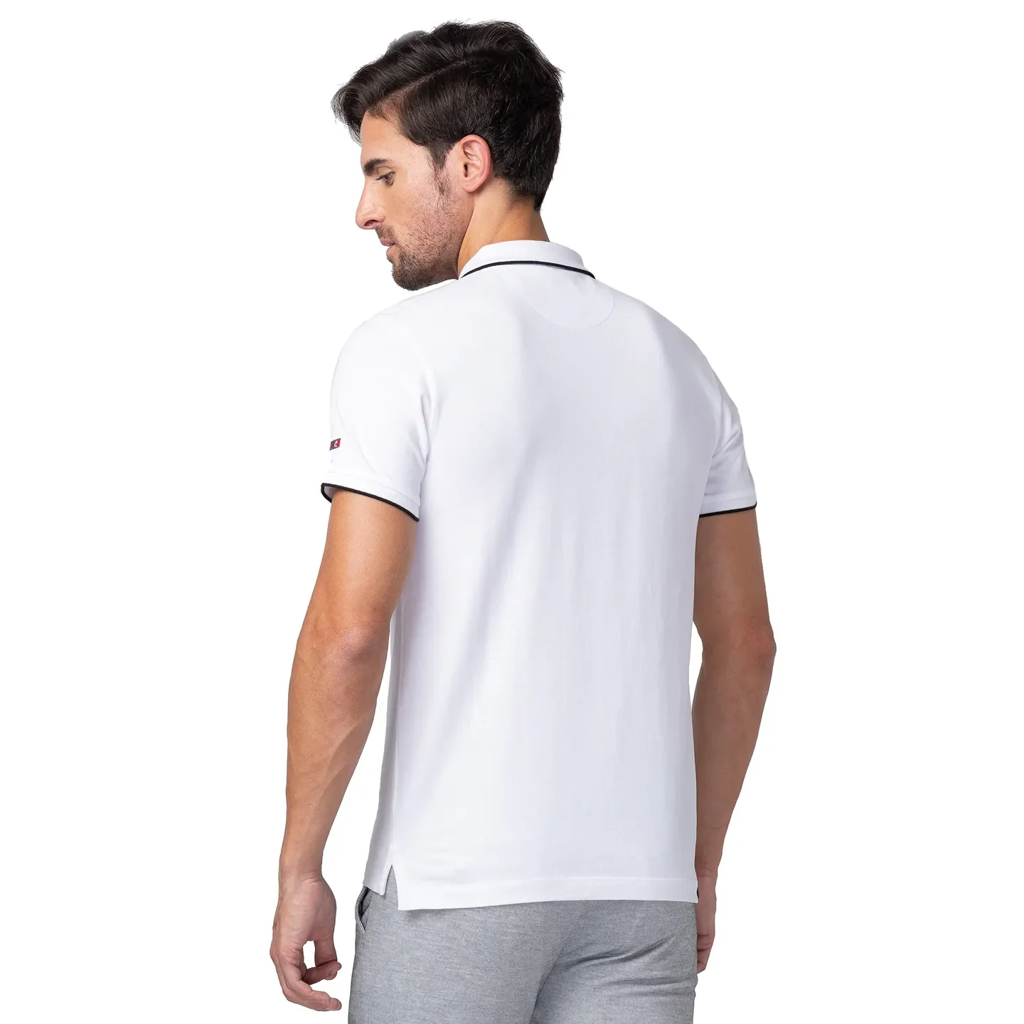 White Regular Fit Men's Polo T-Shirt by Being Human Clothing - Image 3