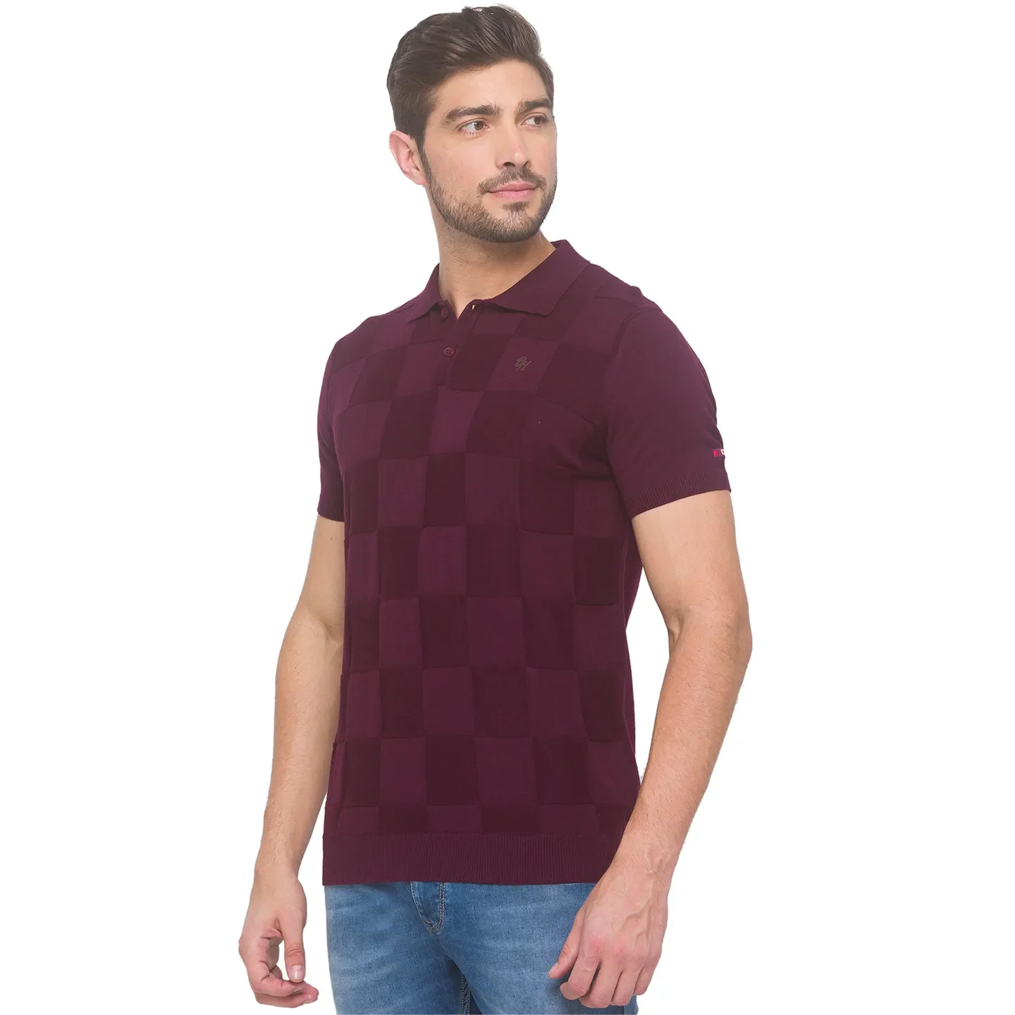 Red Regular Fit Men's Polo T-Shirt by Being Human Clothing - Image 4