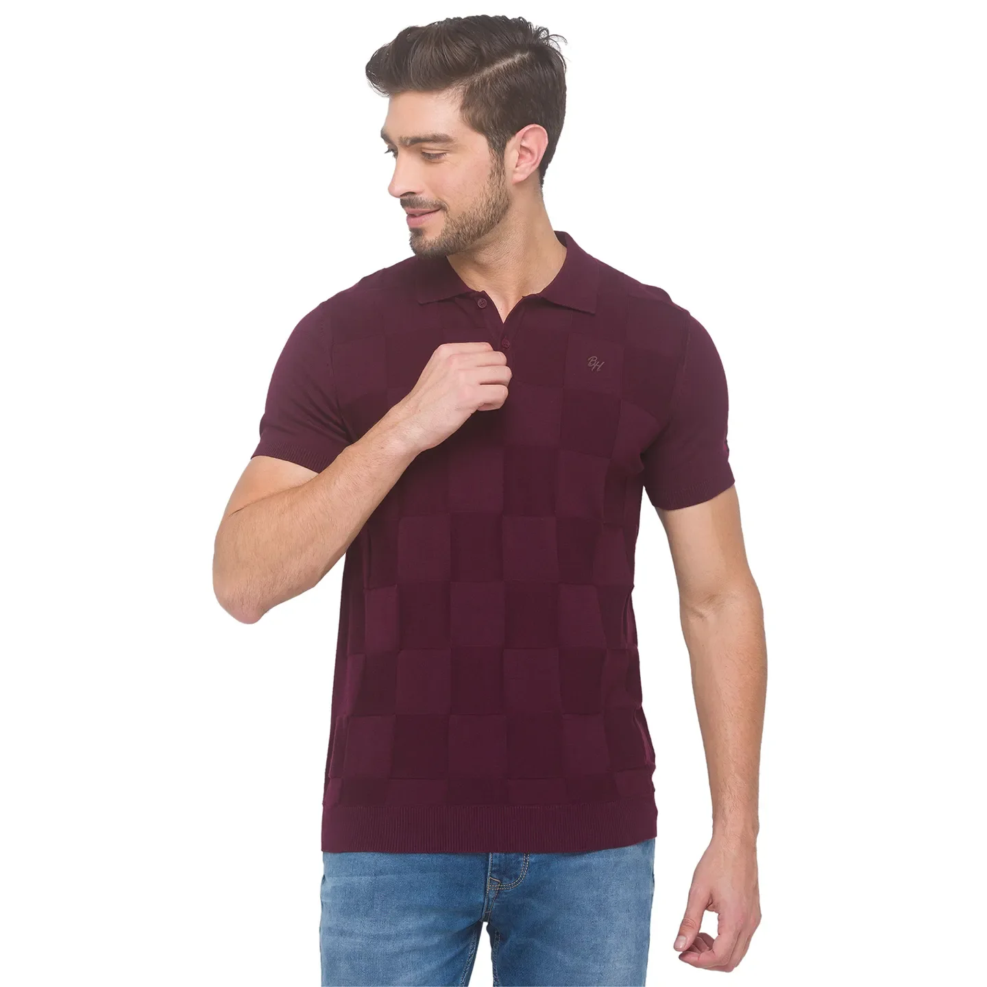 Red Regular Fit Men's Polo T-Shirt by Being Human Clothing - Image 5