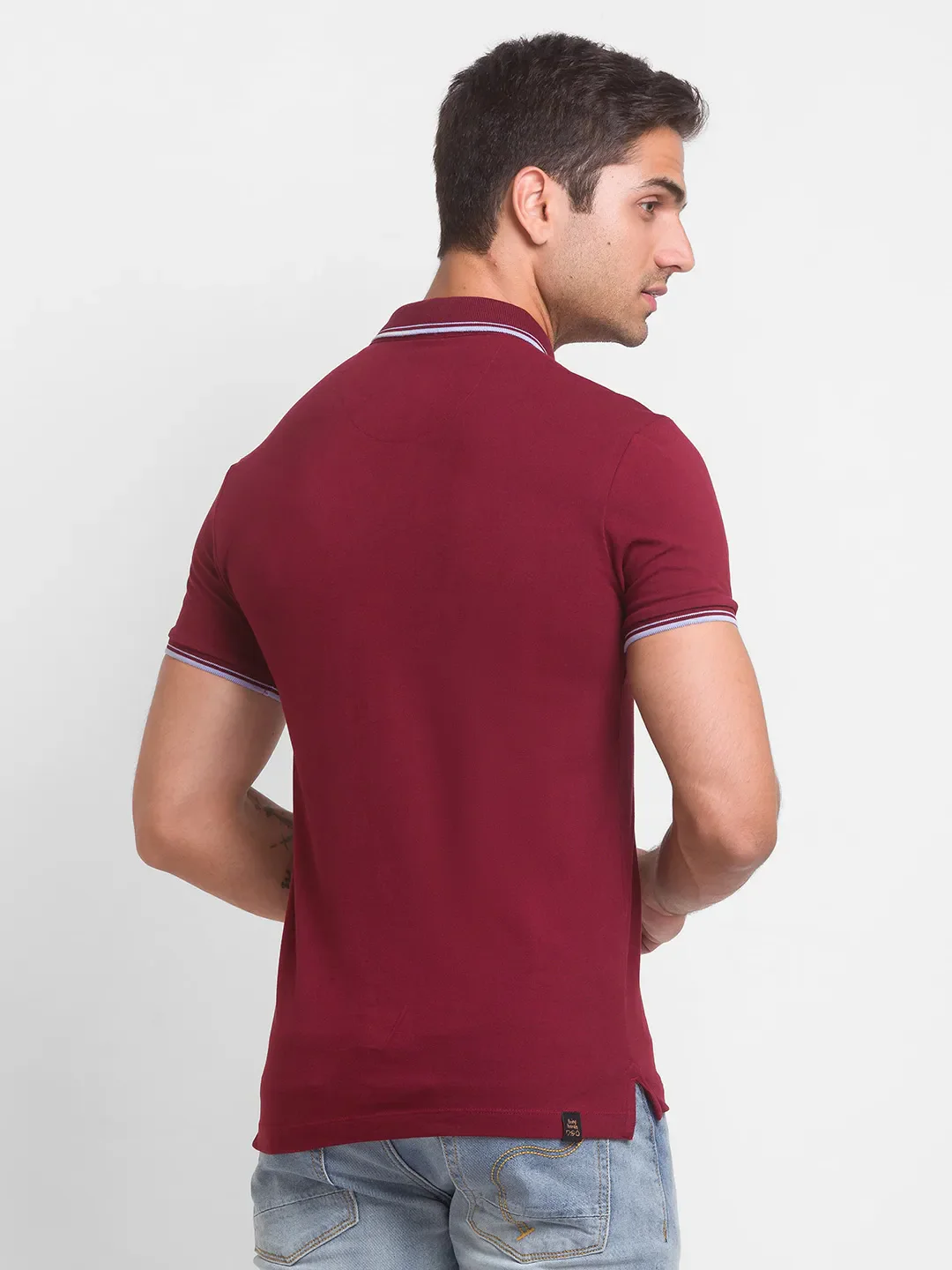 Red Regular Fit Men's Polo T-Shirt by Being Human Clothing - Image 3