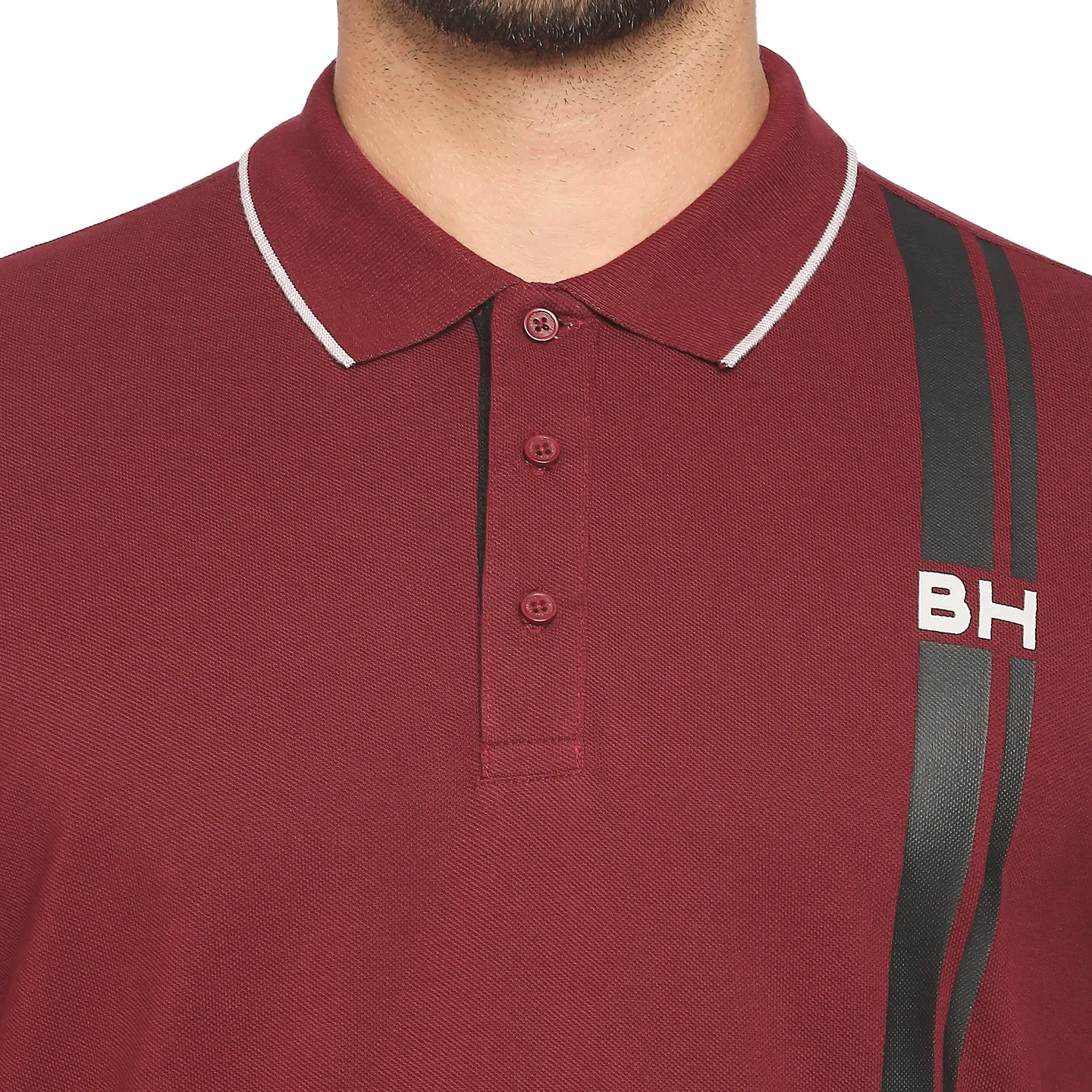Red Regular Fit Men's Polo T-Shirt by Being Human Clothing - Image 2