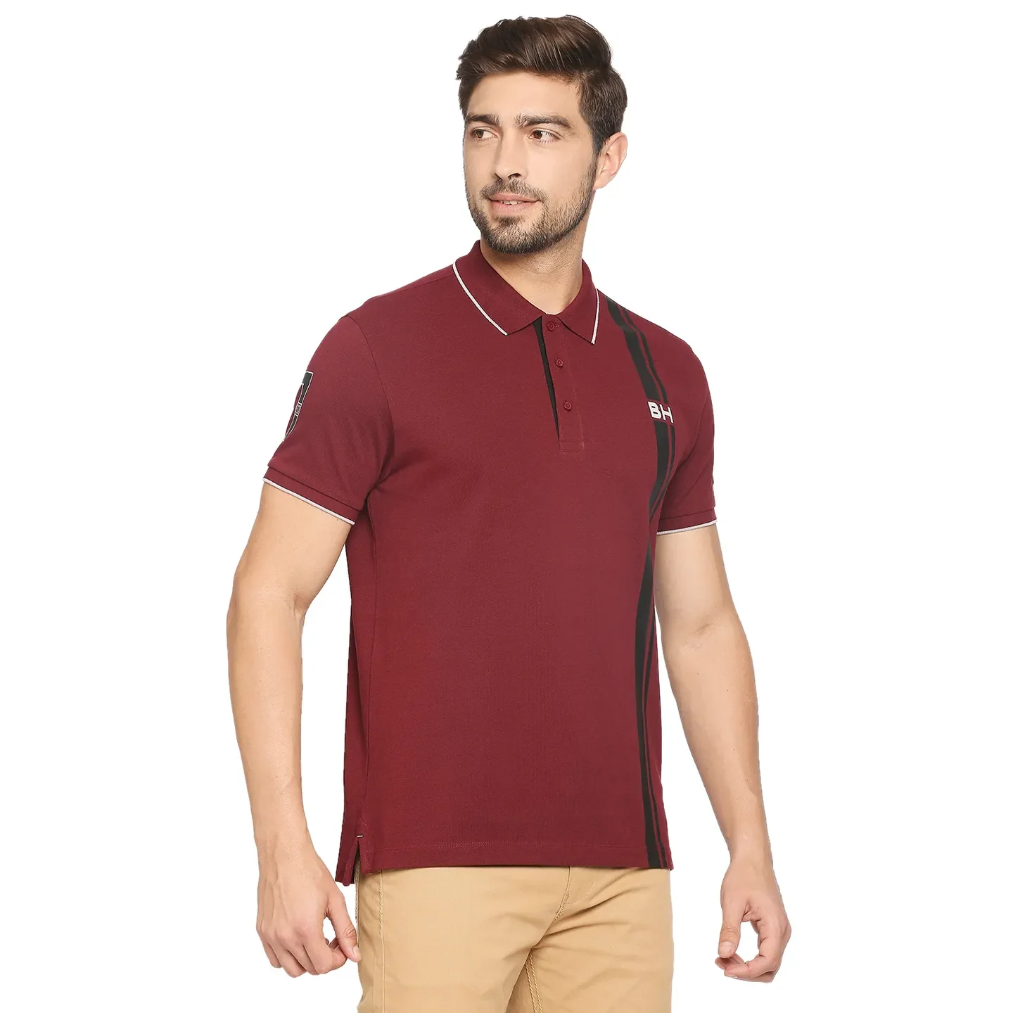Red Regular Fit Men's Polo T-Shirt by Being Human Clothing - Image 5
