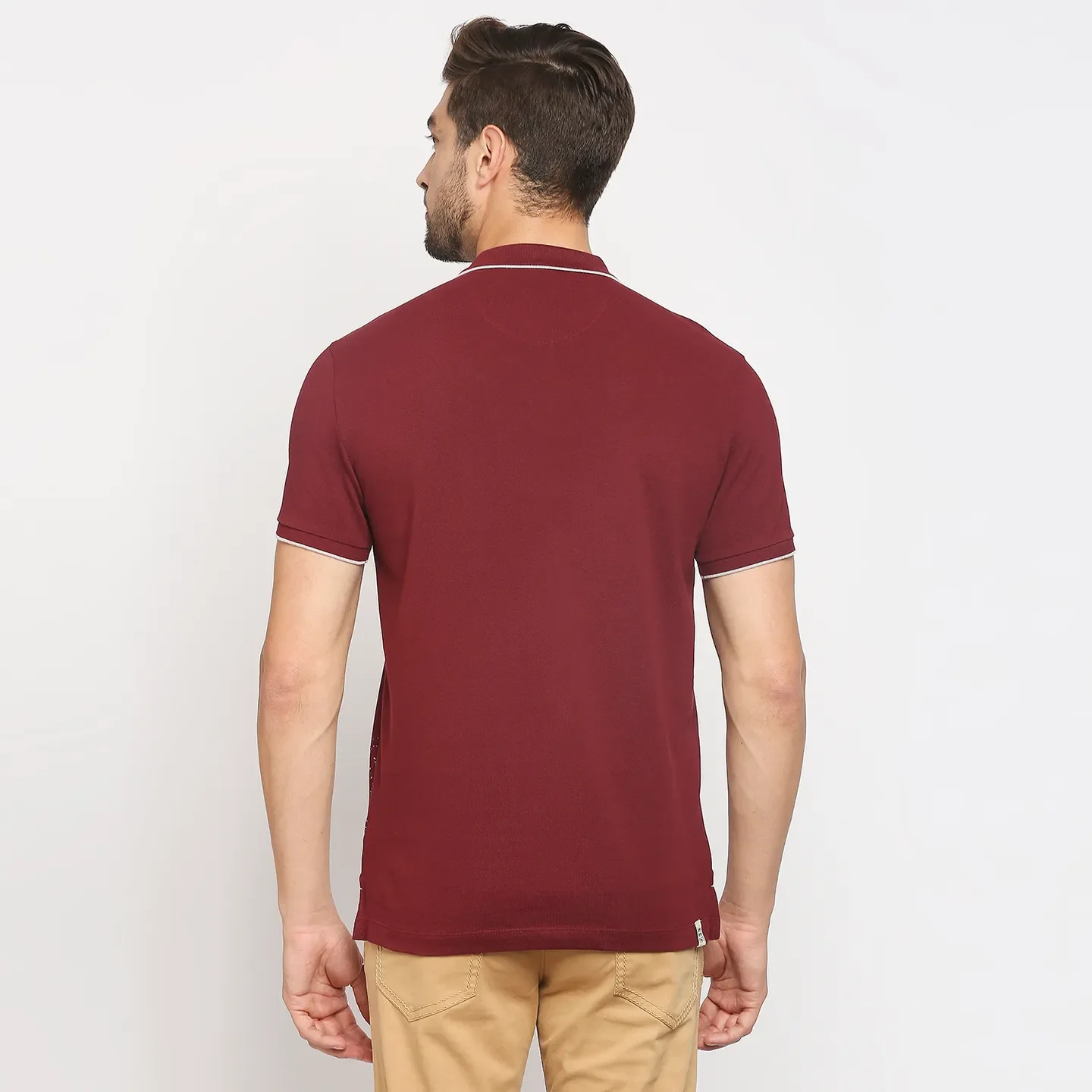 Red Regular Fit Men's Polo T-Shirt by Being Human Clothing - Image 4