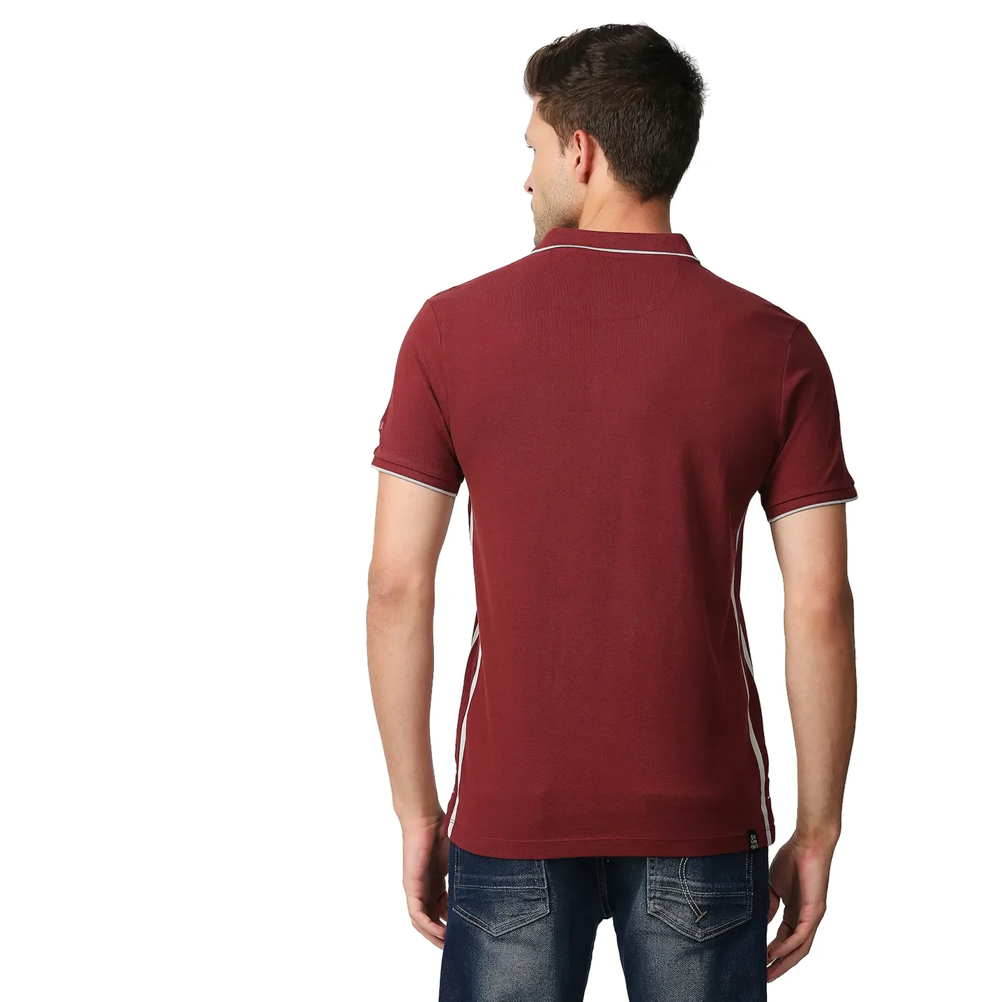 Red Regular Fit Men's Polo T-Shirt by Being Human Clothing - Image 4