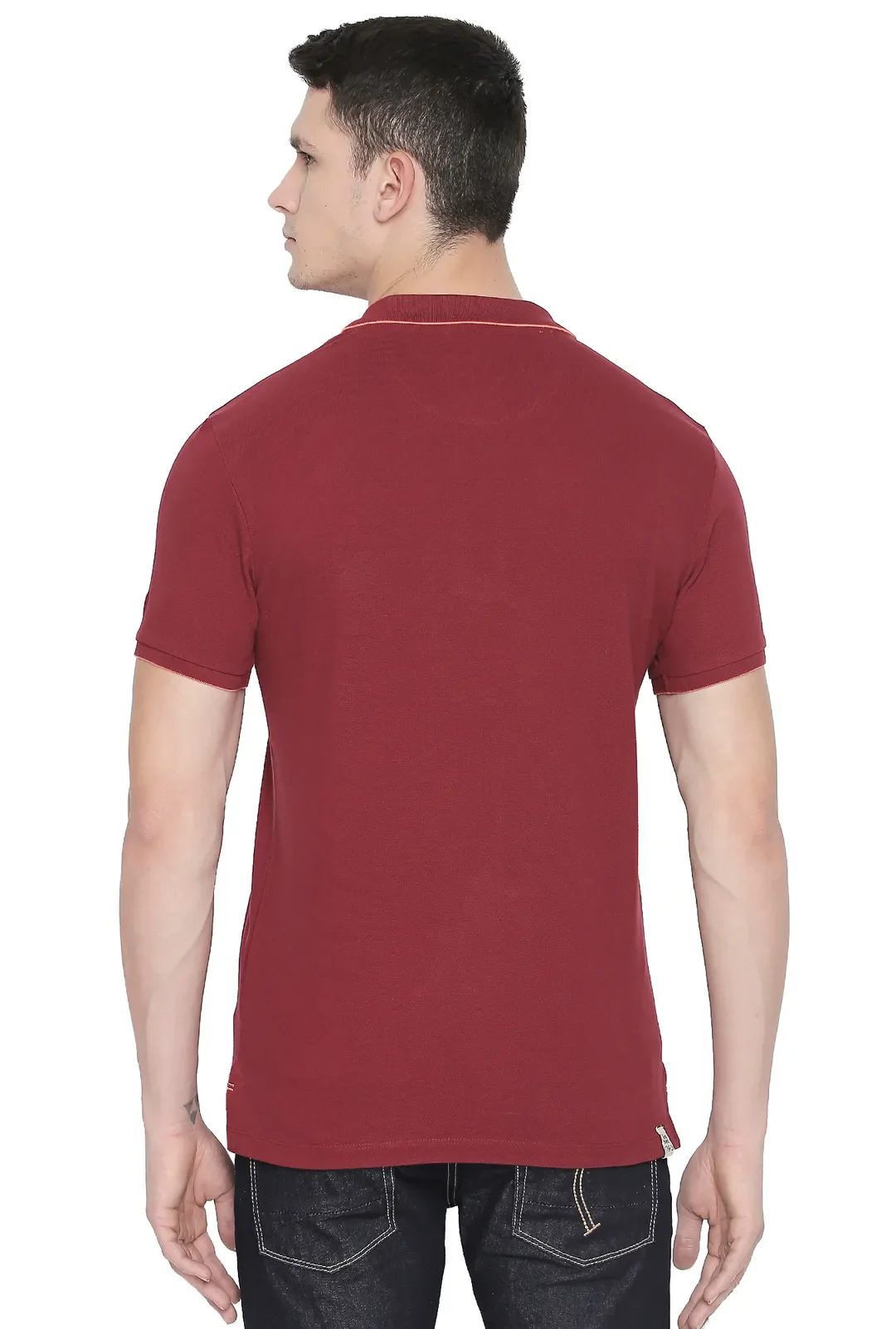 Red Regular Fit Men's Polo T-Shirt by Being Human Clothing - Image 3