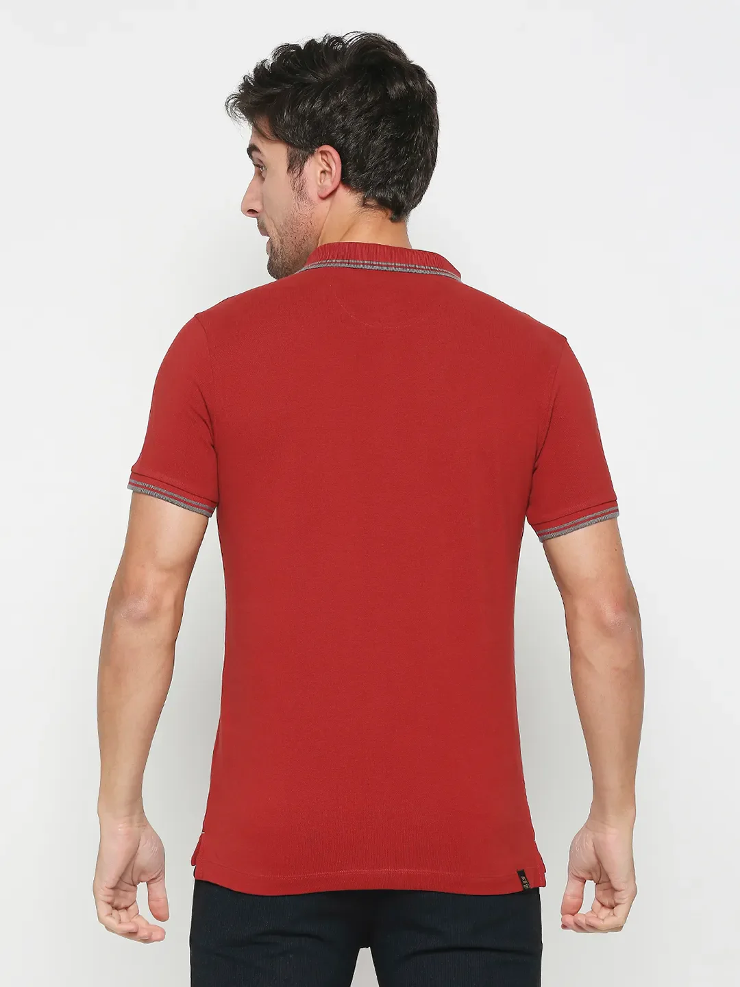Red Regular Fit Men's Polo T-Shirt by Being Human Clothing - Image 4