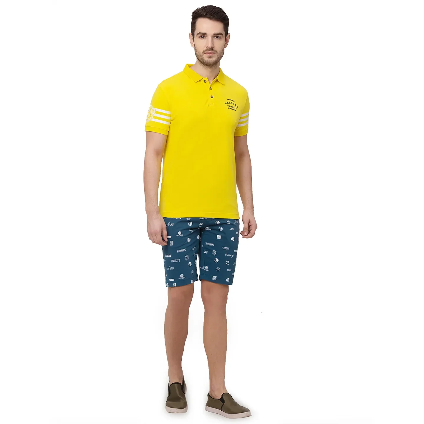 Yellow Regular Fit Men's Polo T-Shirt by Being Human Clothing - Image 6