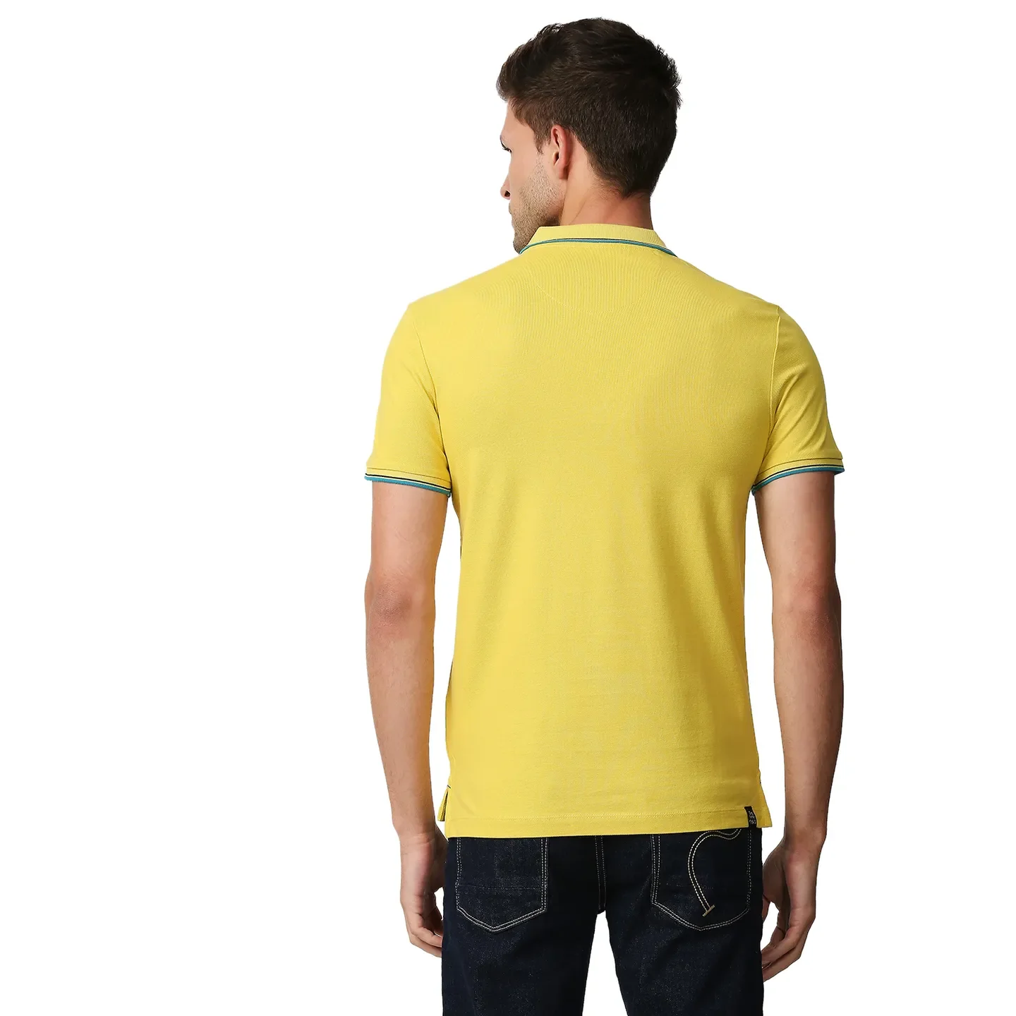 Yellow Regular Fit Men's Polo T-Shirt by Being Human Clothing - Image 4