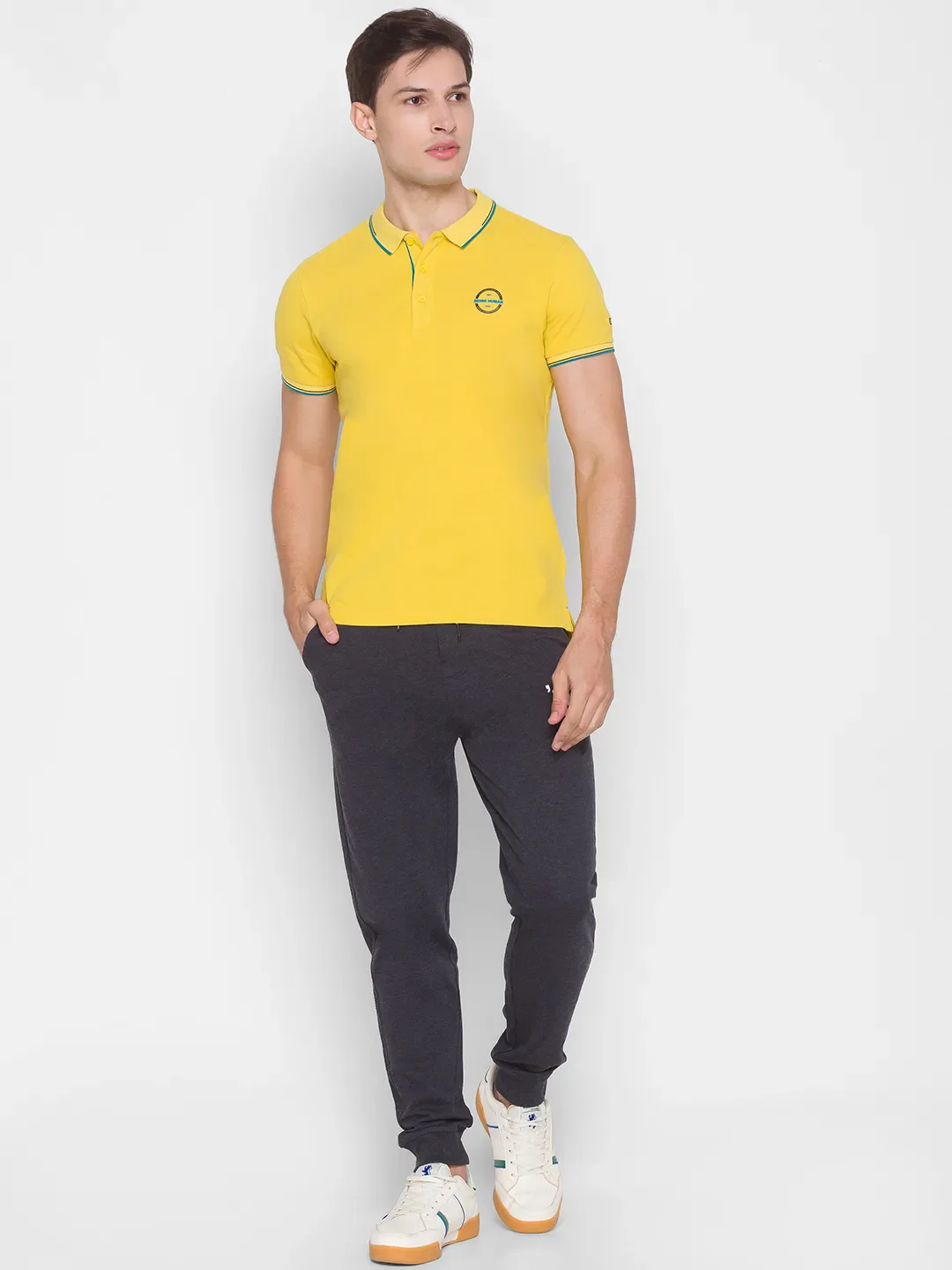 Yellow Regular Fit Men's Polo T-Shirt by Being Human Clothing - Image 5
