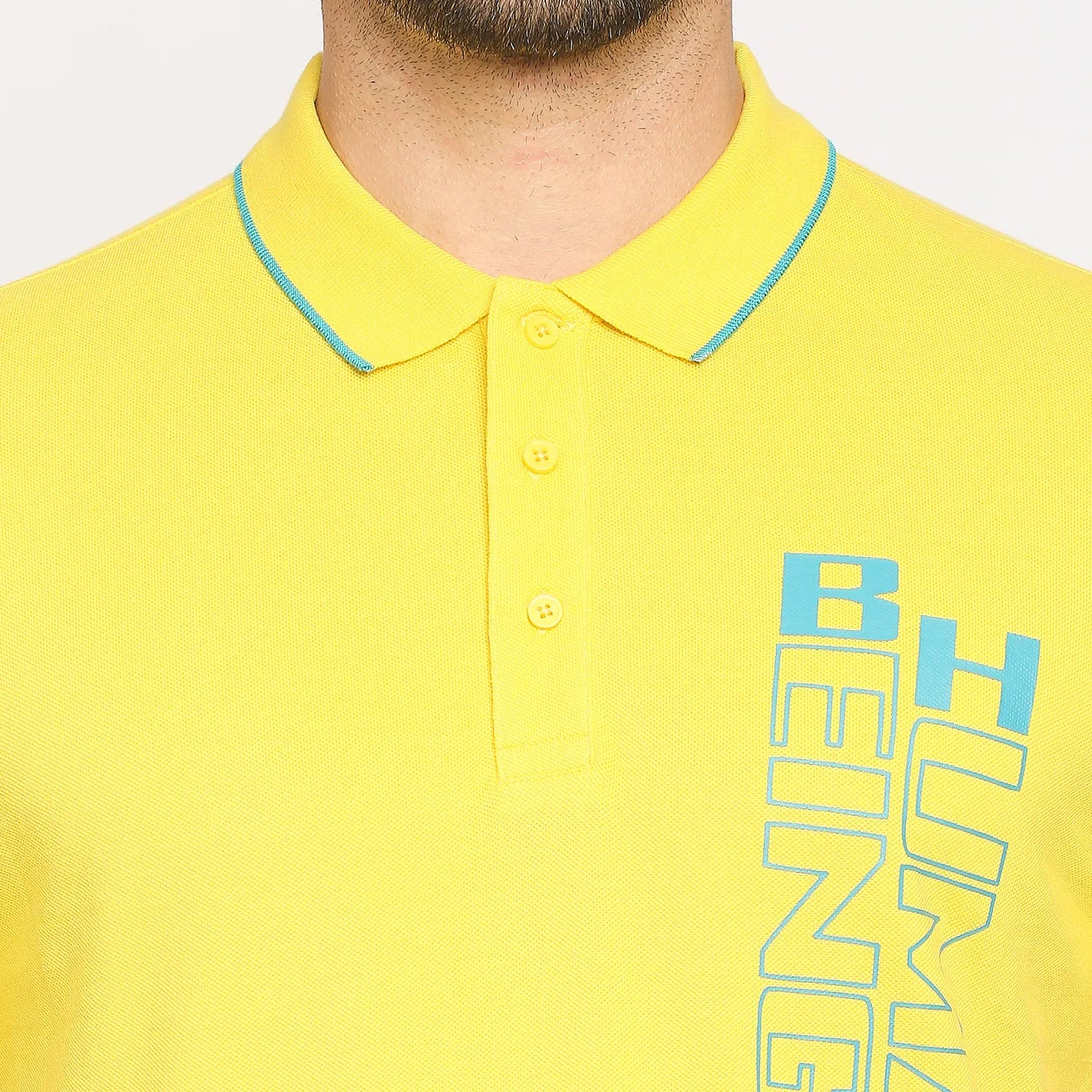 Yellow Regular Fit Men's Polo T-Shirt by Being Human Clothing - Image 5