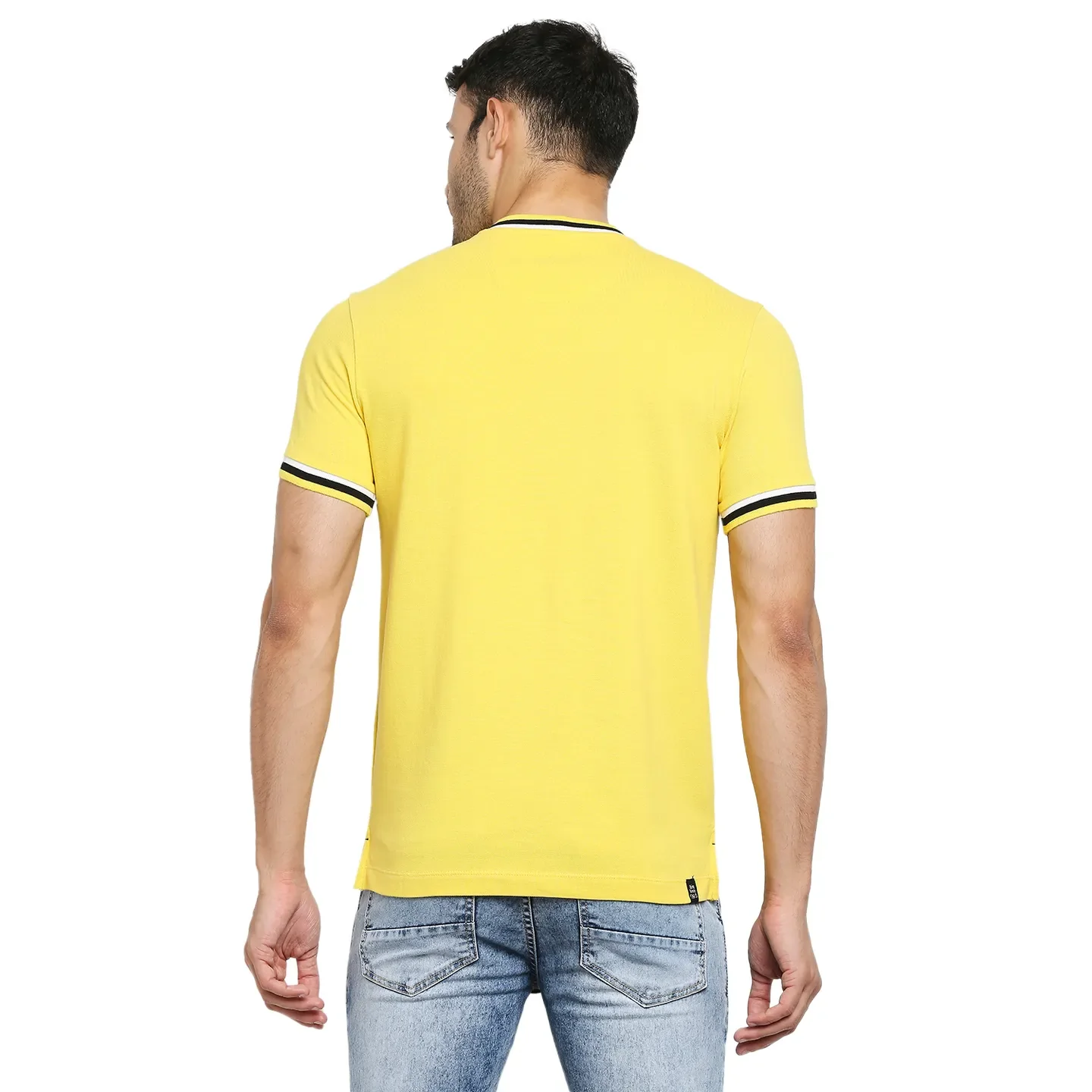 Yellow Regular Fit Men's Polo T-Shirt by Being Human Clothing - Image 4