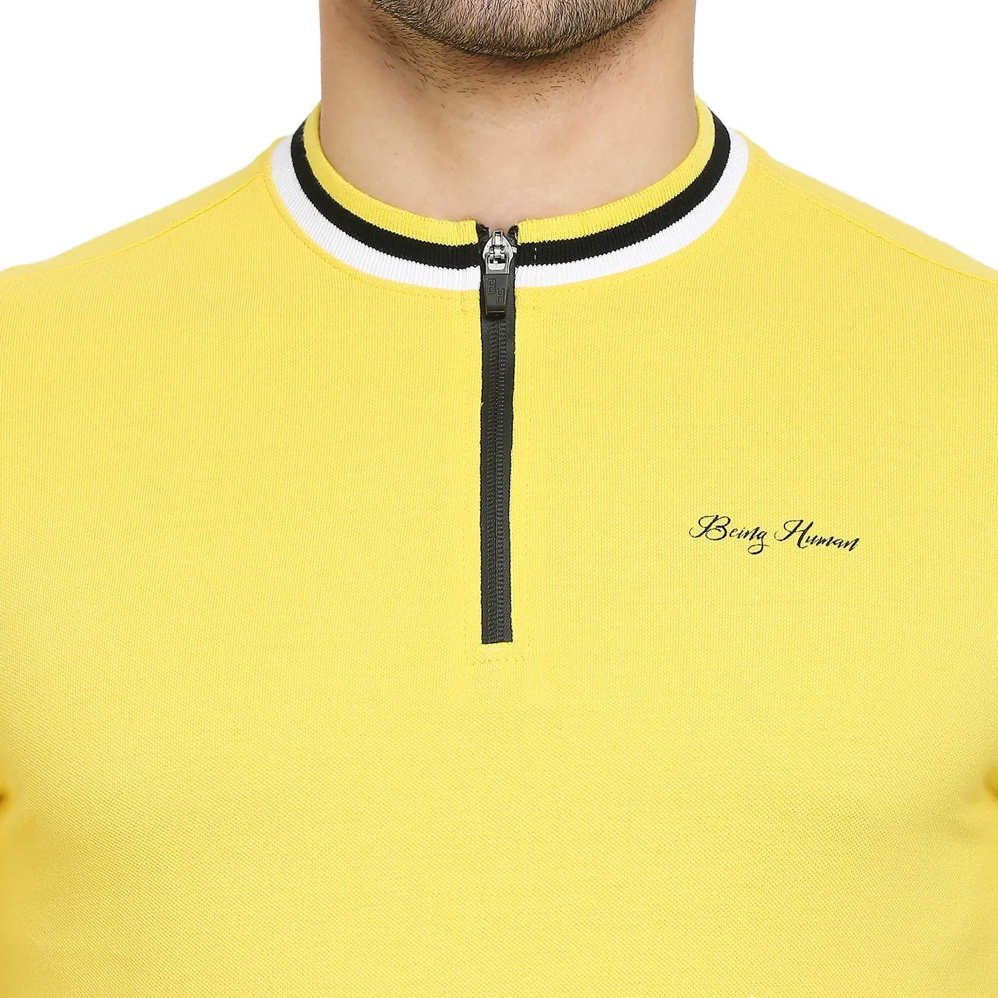 Yellow Regular Fit Men's Polo T-Shirt by Being Human Clothing - Image 5