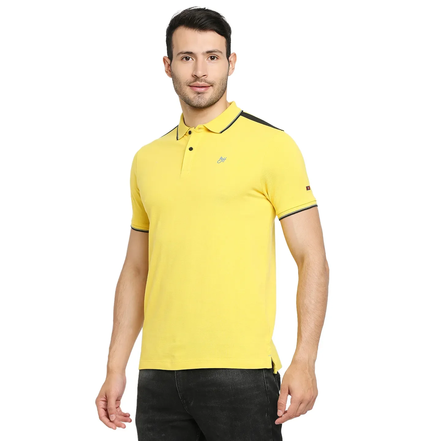 Yellow Regular Fit Men's Polo T-Shirt by Being Human Clothing - Image 2