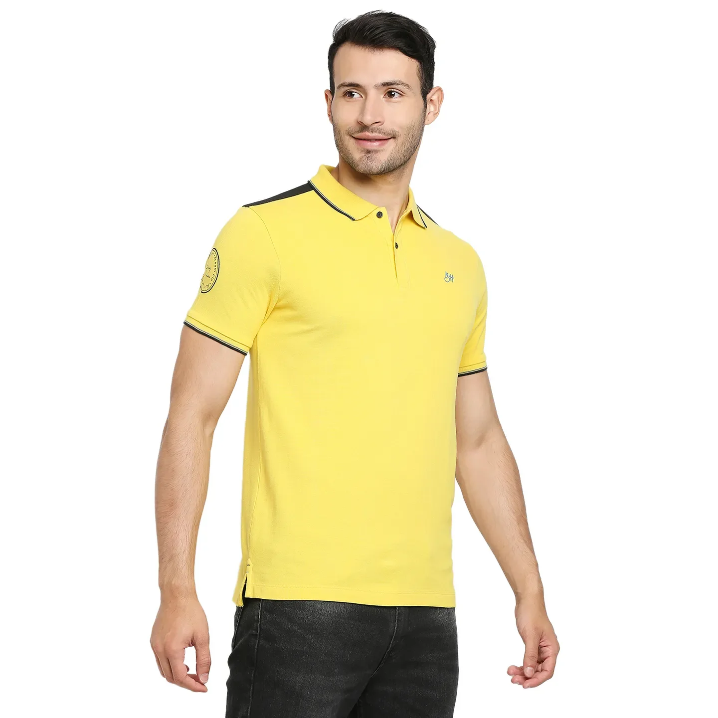 Yellow Regular Fit Men's Polo T-Shirt by Being Human Clothing - Image 3
