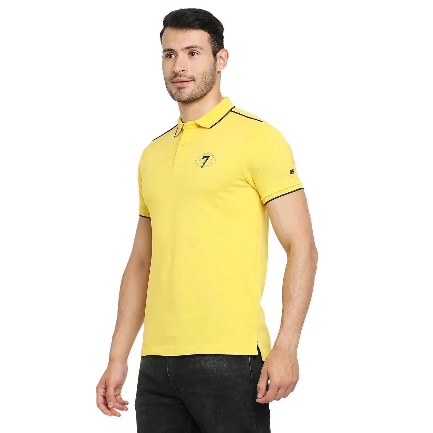 Yellow Regular Fit Men's Polo T-Shirt by Being Human Clothing - Image 2