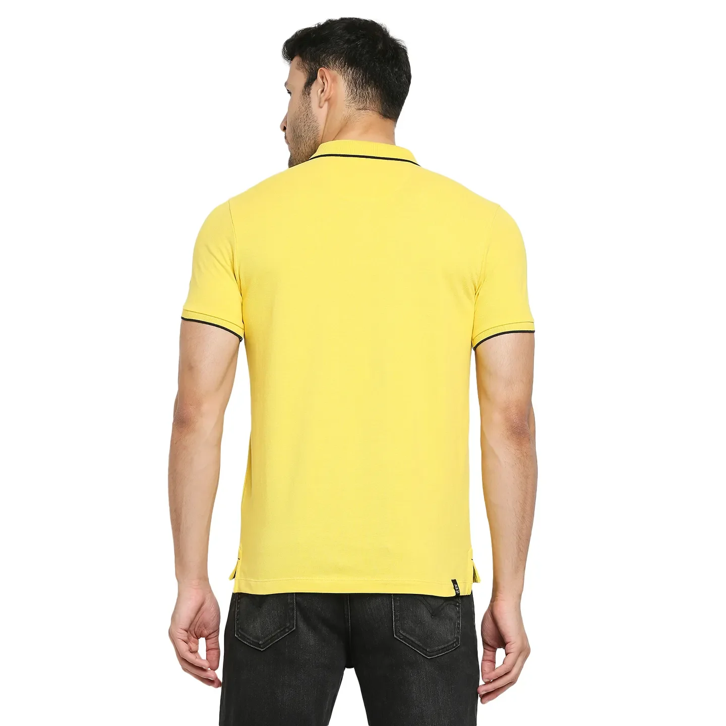 Yellow Regular Fit Men's Polo T-Shirt by Being Human Clothing - Image 4