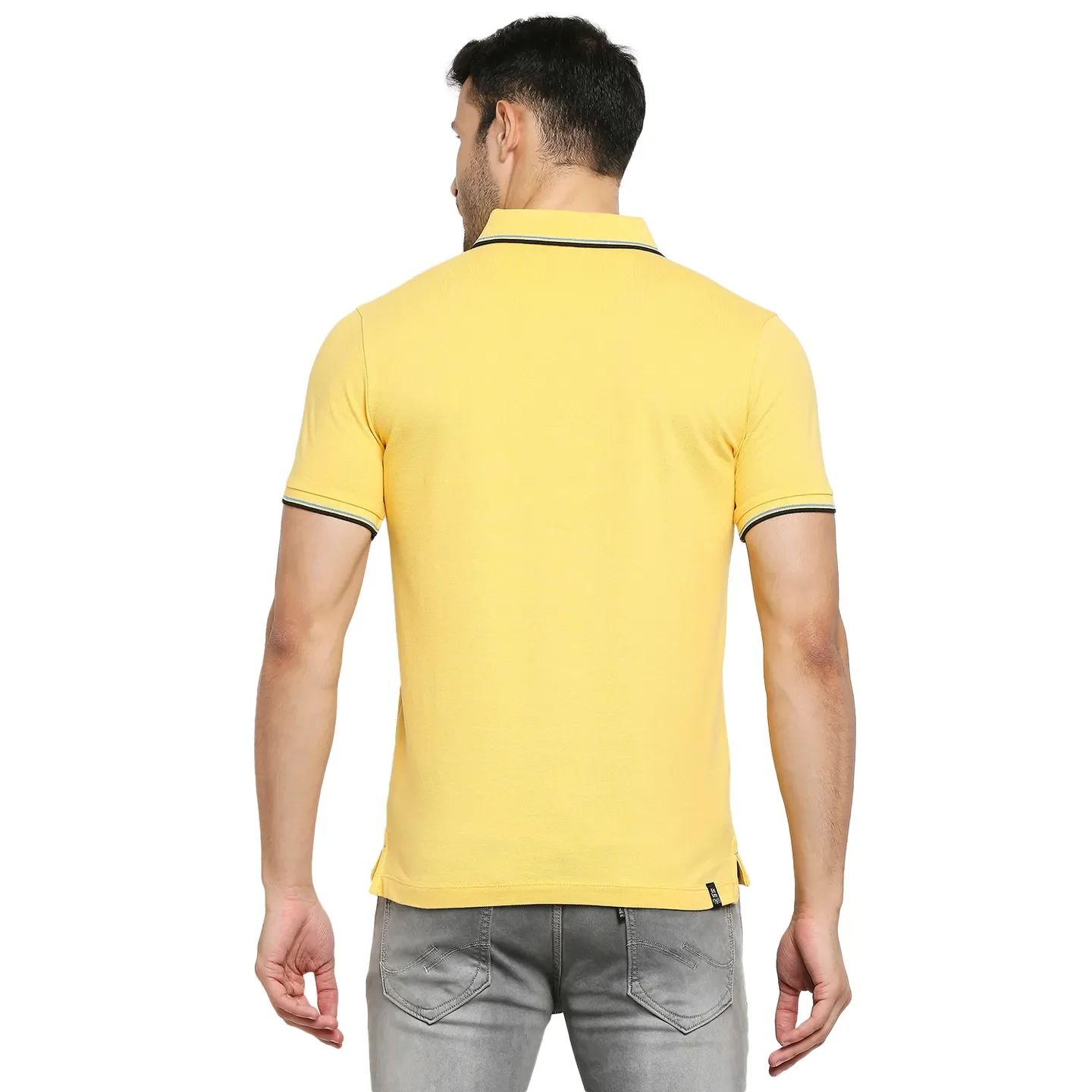 Yellow Regular Fit Men's Polo T-Shirt by Being Human Clothing - Image 4