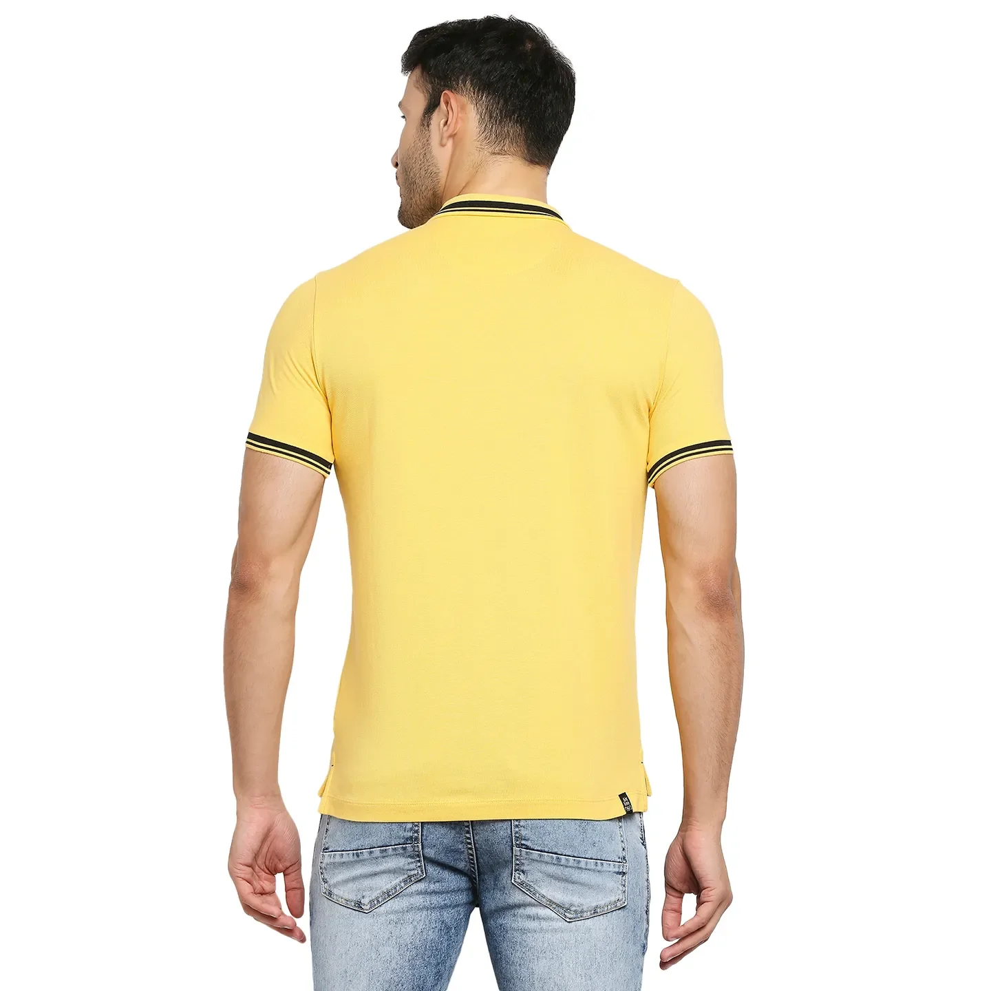 Yellow Regular Fit Men's Polo T-Shirt by Being Human Clothing - Image 4