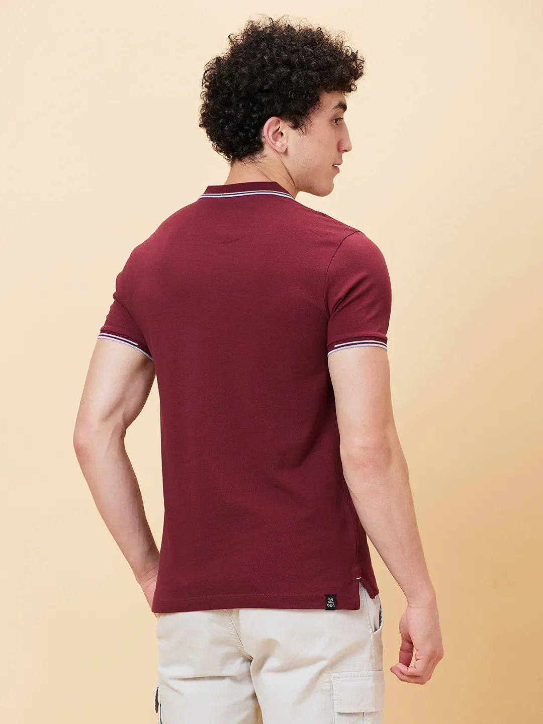 Red Regular Fit Men's Polo T-Shirt by Being Human Clothing - Image 3