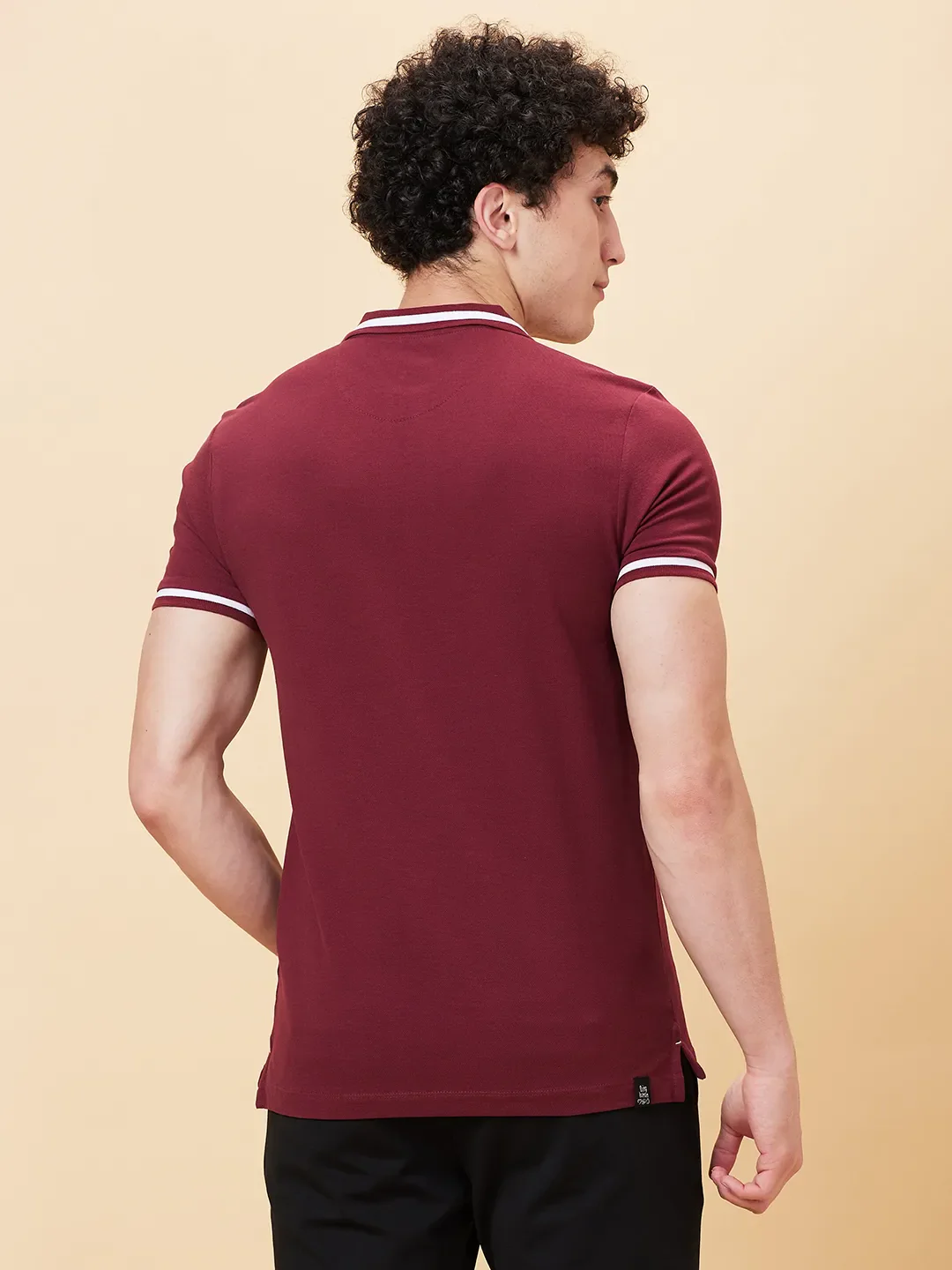Red Regular Fit Men's Polo T-Shirt by Being Human Clothing - Image 3