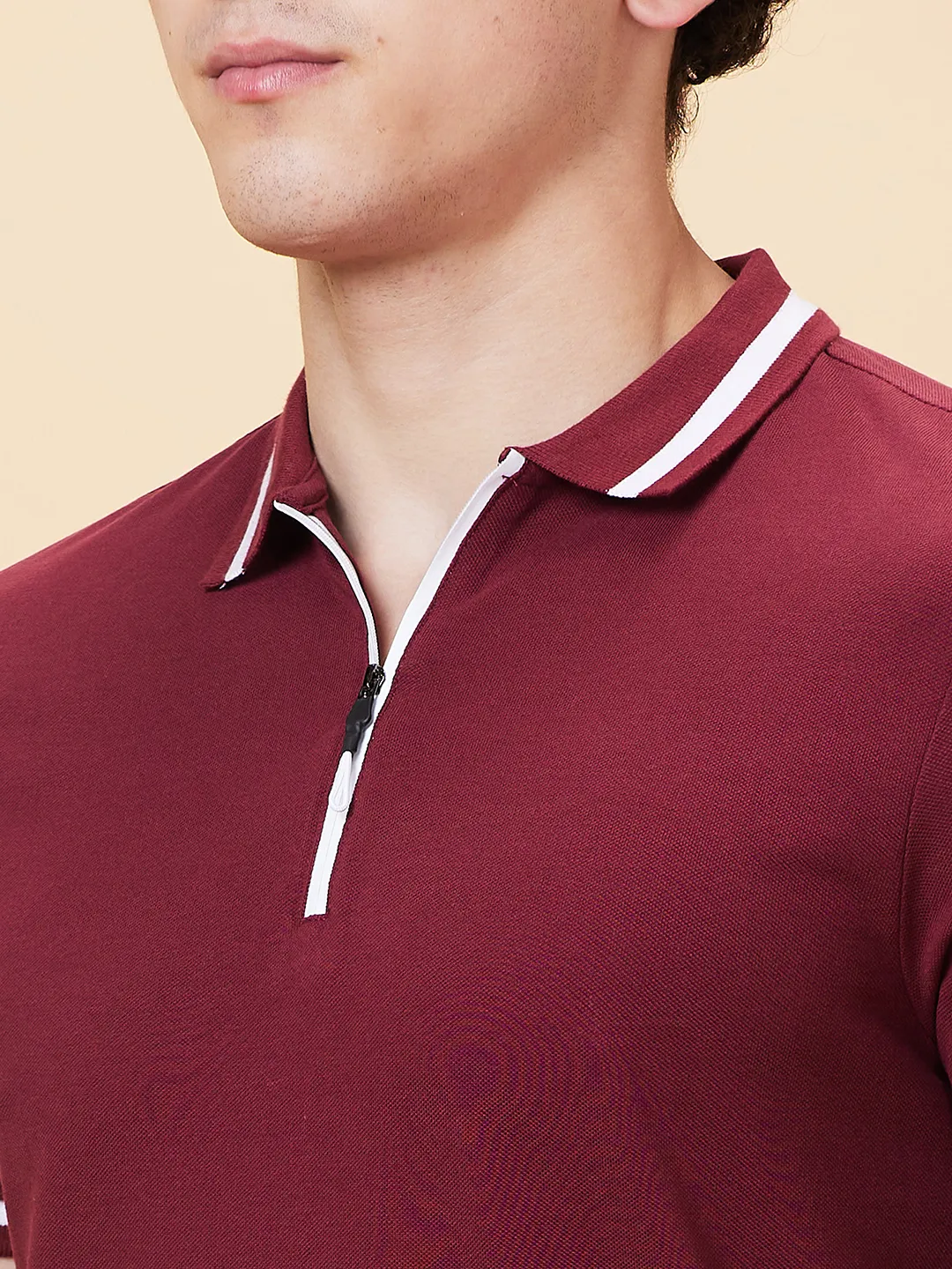 Red Regular Fit Men's Polo T-Shirt by Being Human Clothing - Image 4