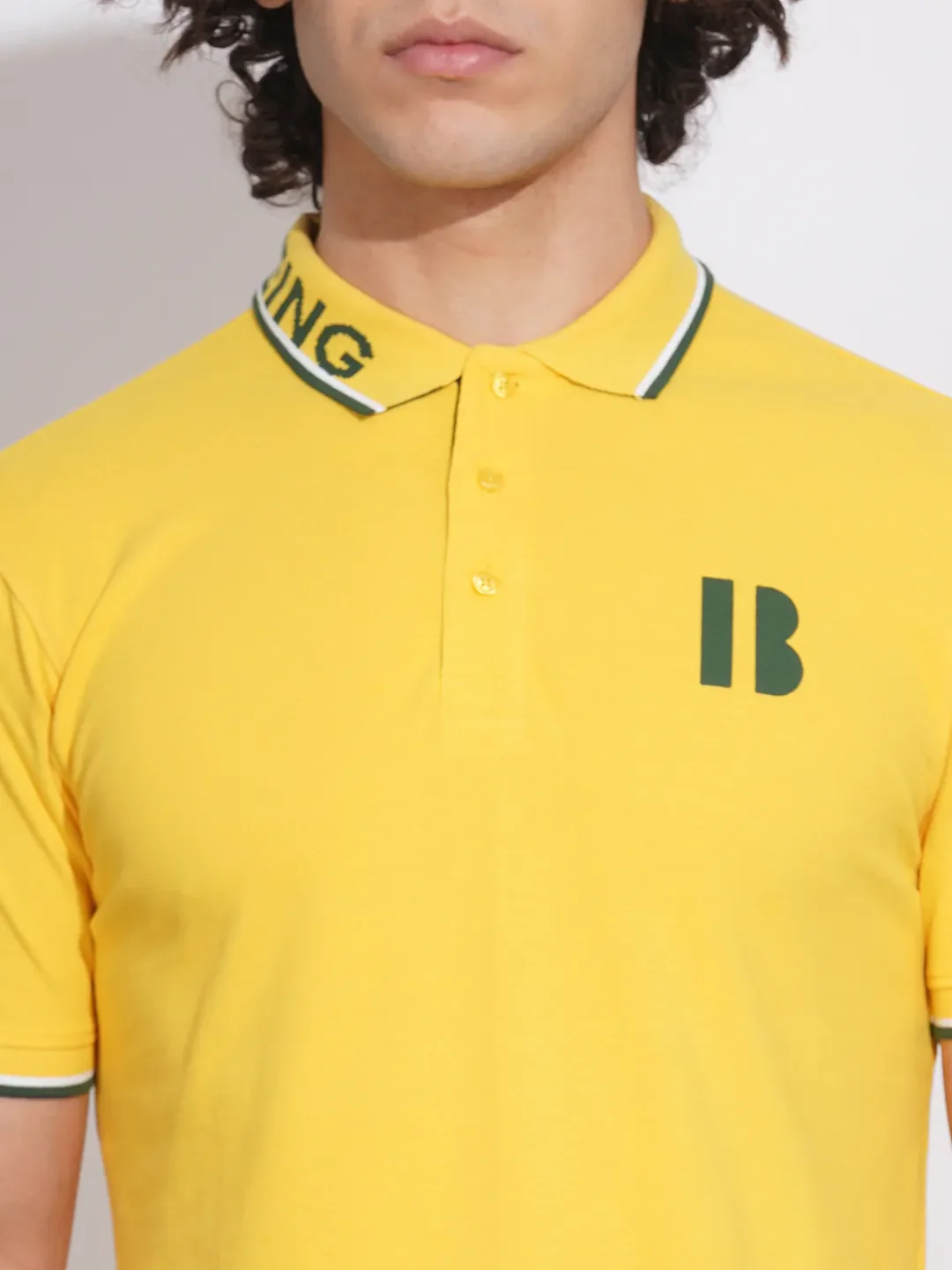 Yellow Regular Fit Men's Polo T-Shirt by Being Human Clothing - Image 5